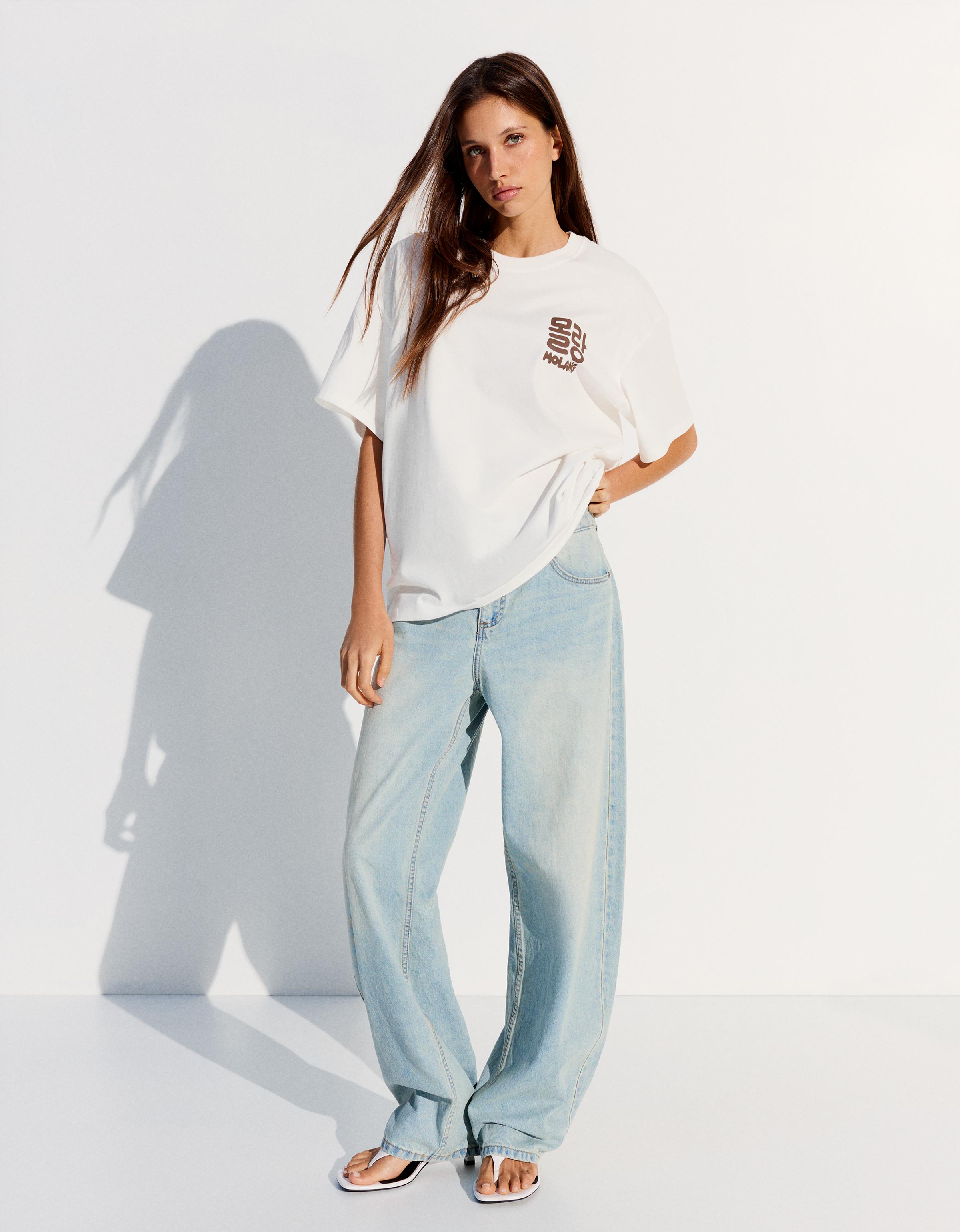 MOLANG ZODIAC oversize print T-shirt — Off white