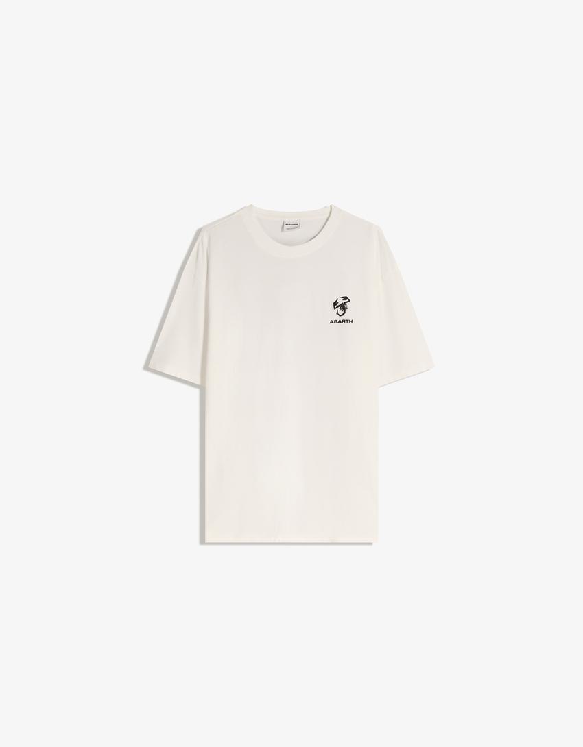 T-shirt Racing Abarth manches courtes imprimé-Blanc