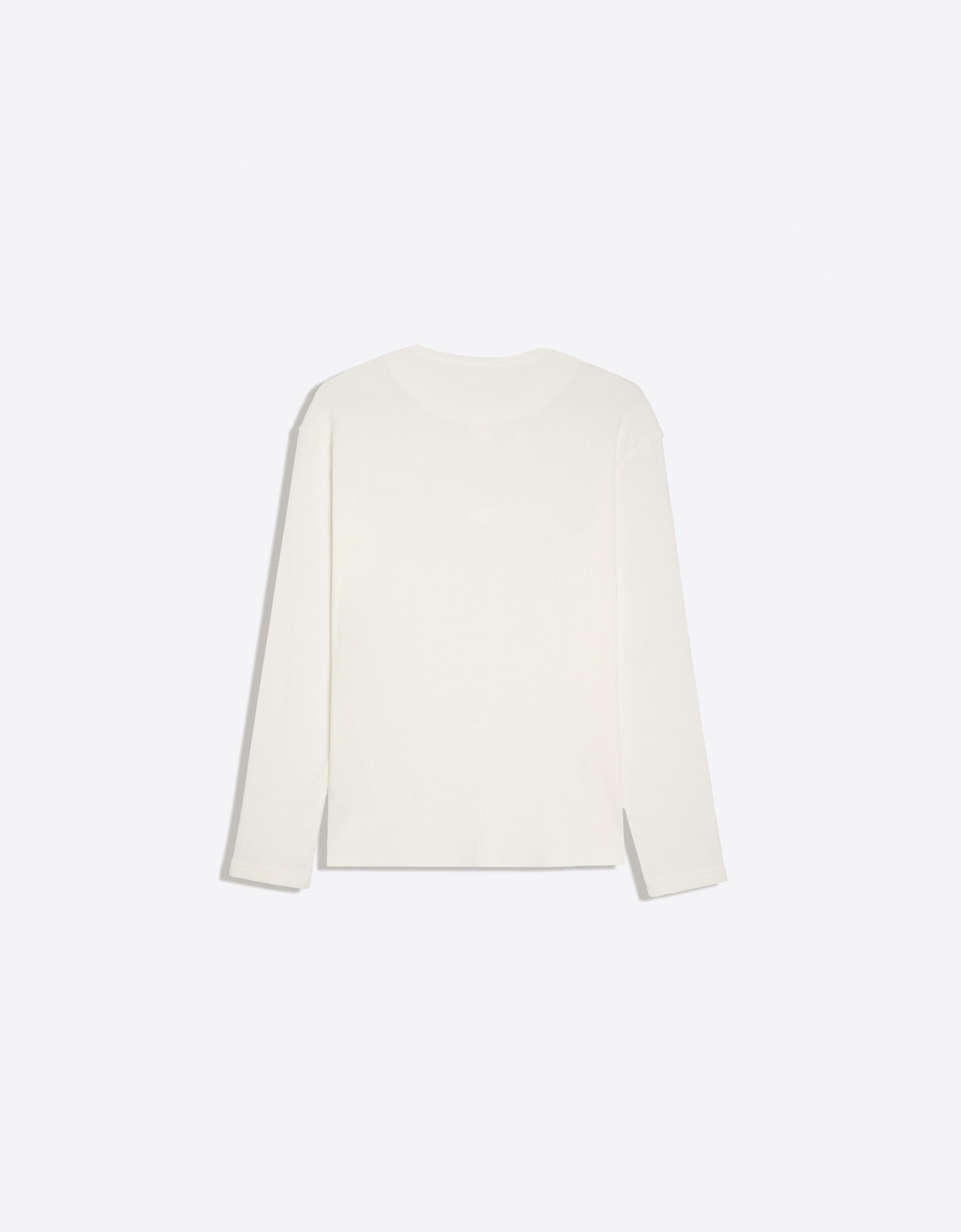 Slim fit long sleeve henley T-shirt — White