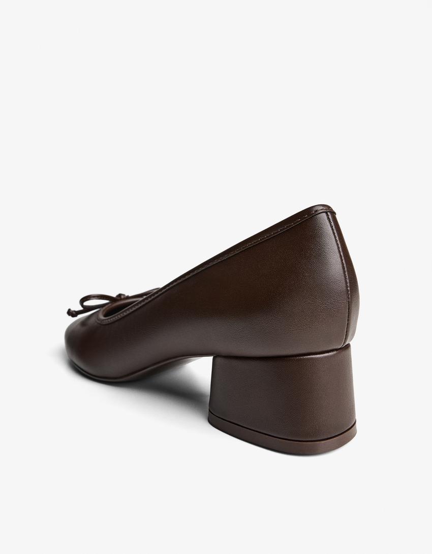 Heeled ballerinas-Brown
