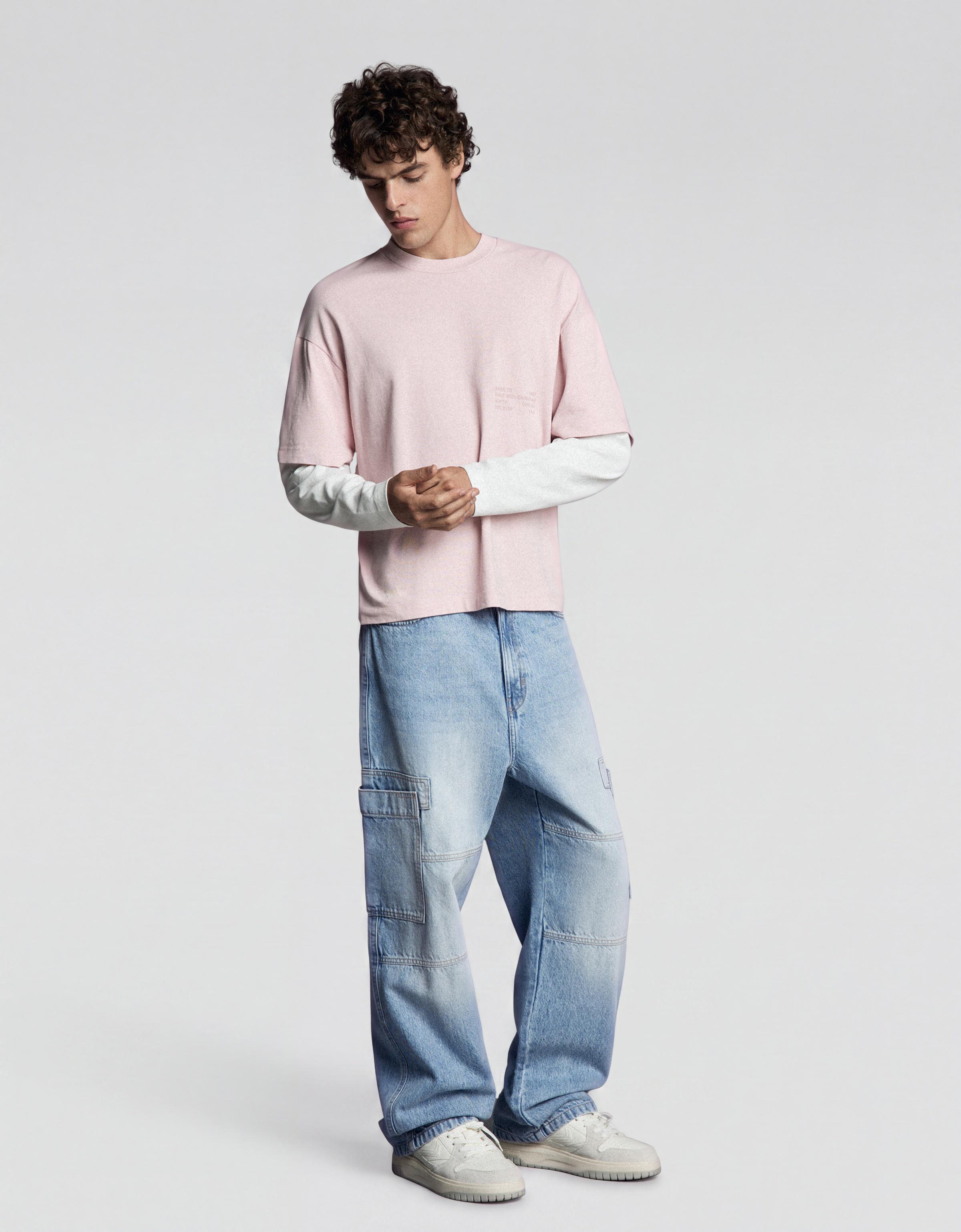 Baggy cargo jeans — Light blue