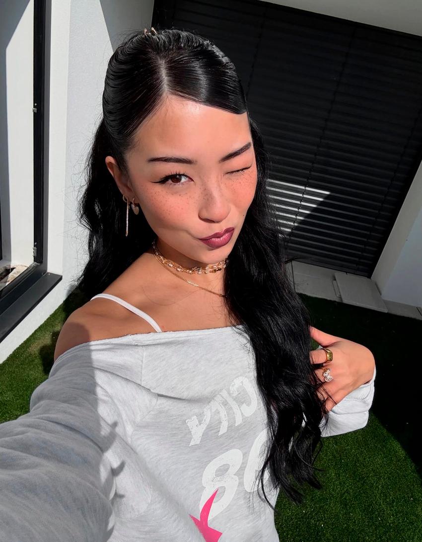 Ασύμμετρο φούτερ με print-Γκρι