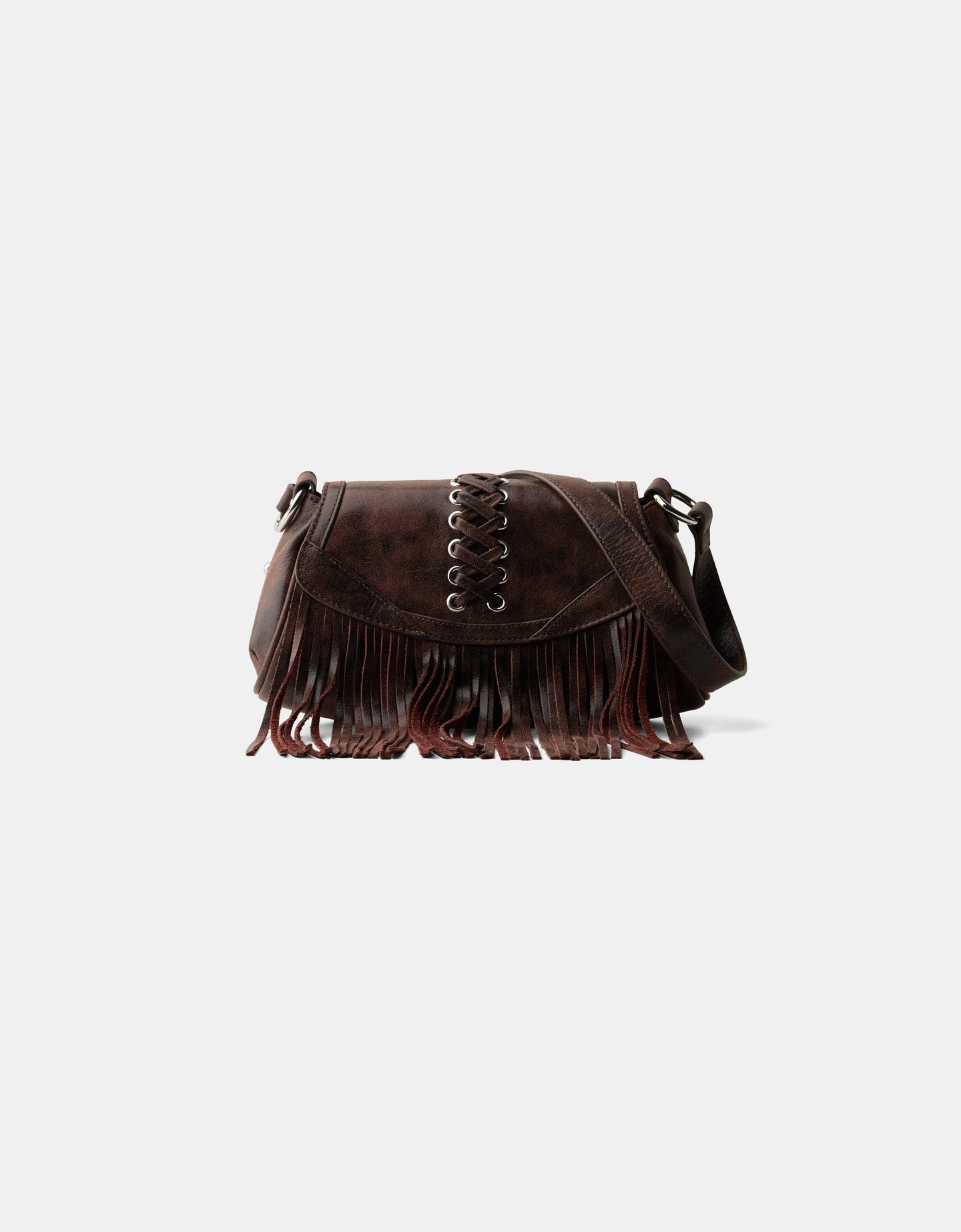 Bershka Borsa In Pelle Con Borchie Donna Marrone