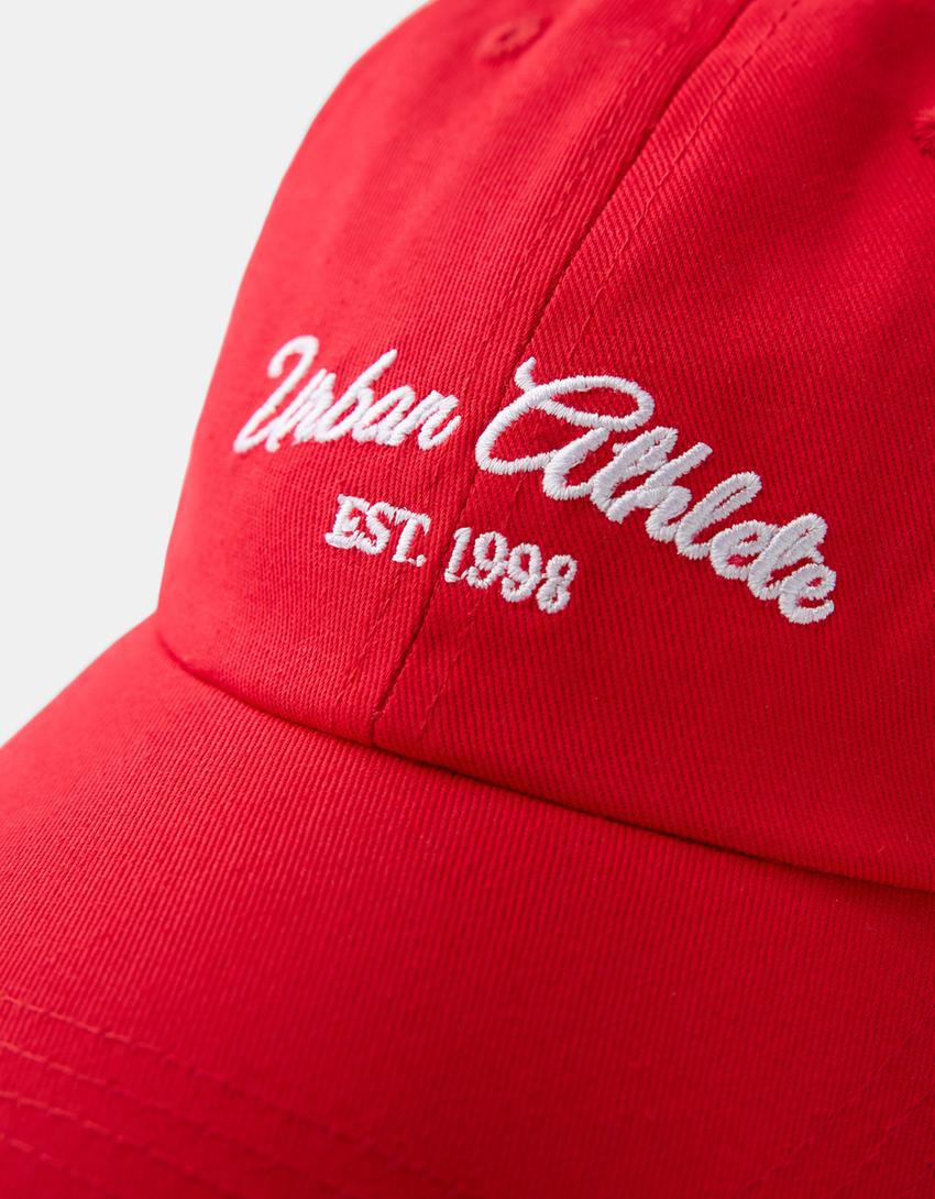Embroidered cap-Red-2