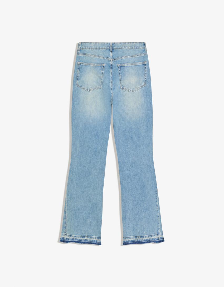 Jeans flare confort-Bleu lavé