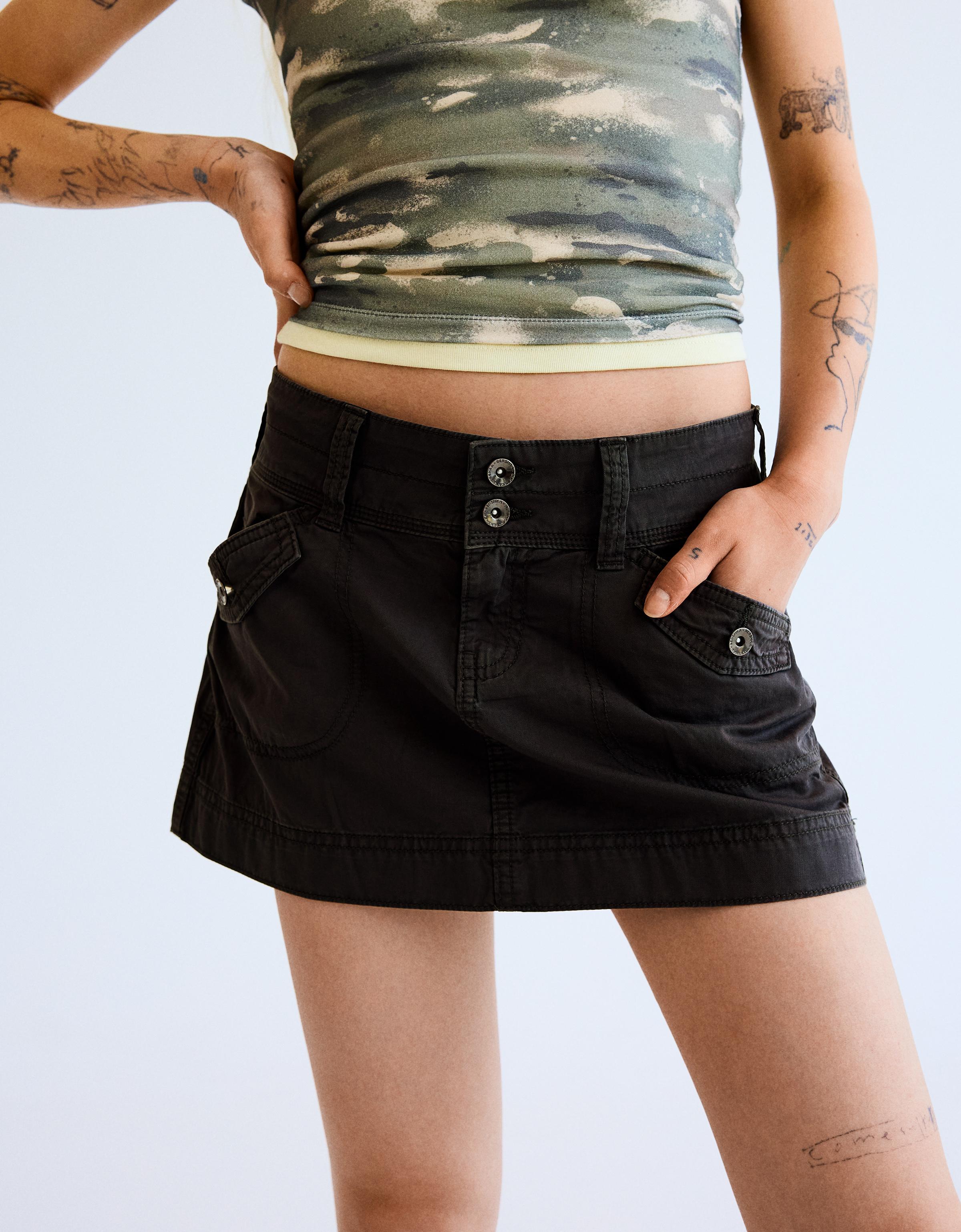 Cargo mini skirt — Khaki