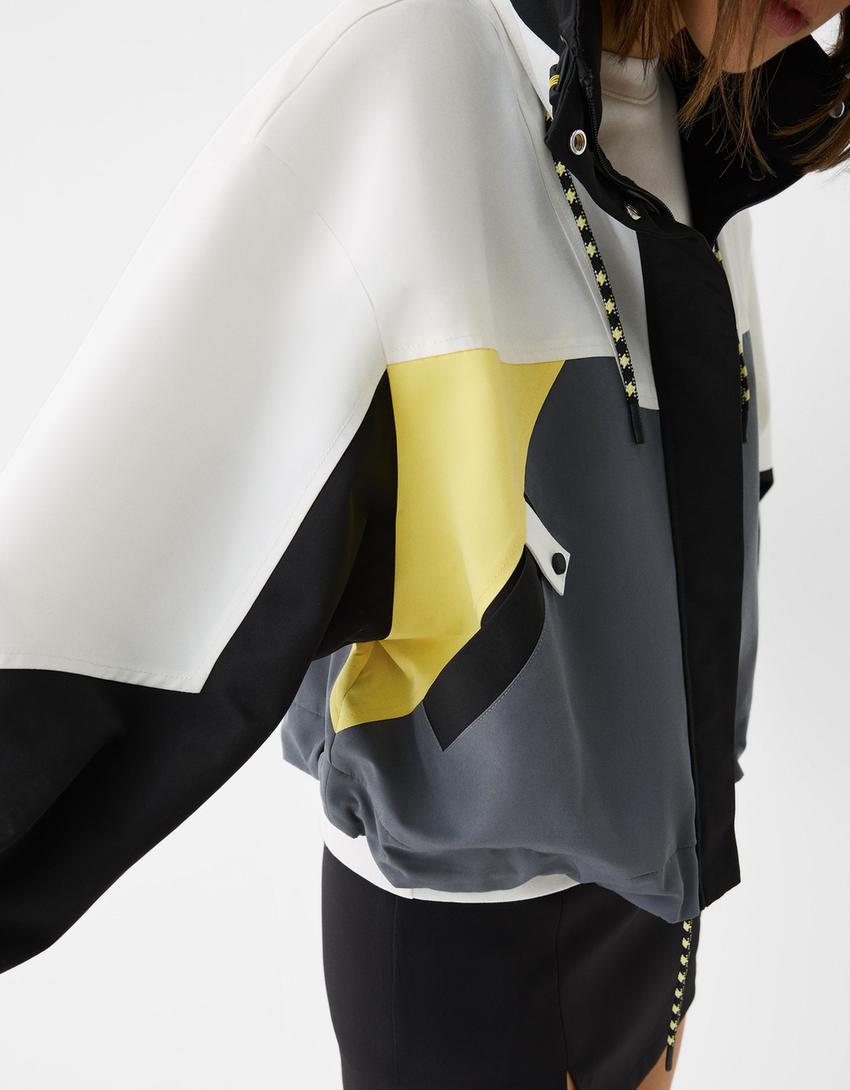 Colour block jacket-Black