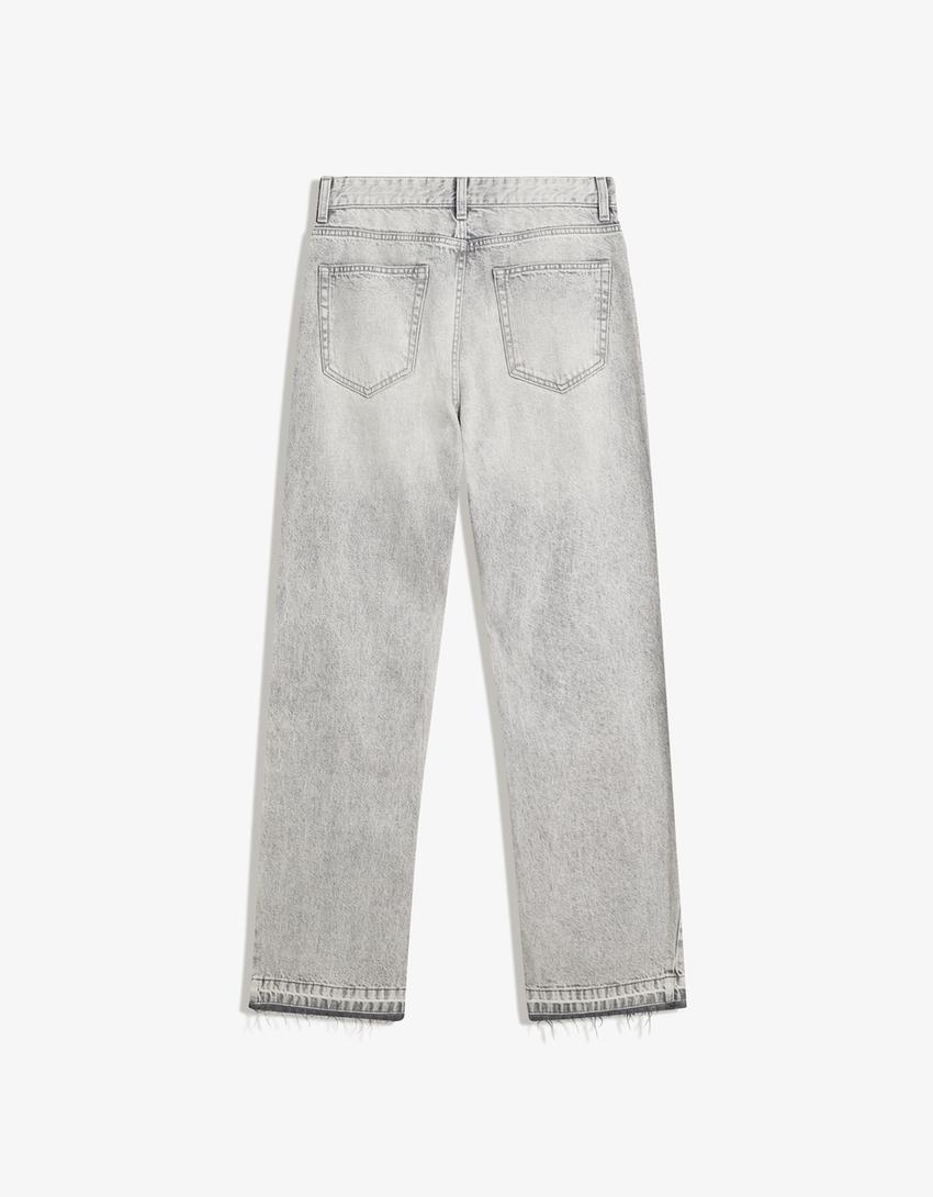 Straight-fit flared jeans-Grey-1