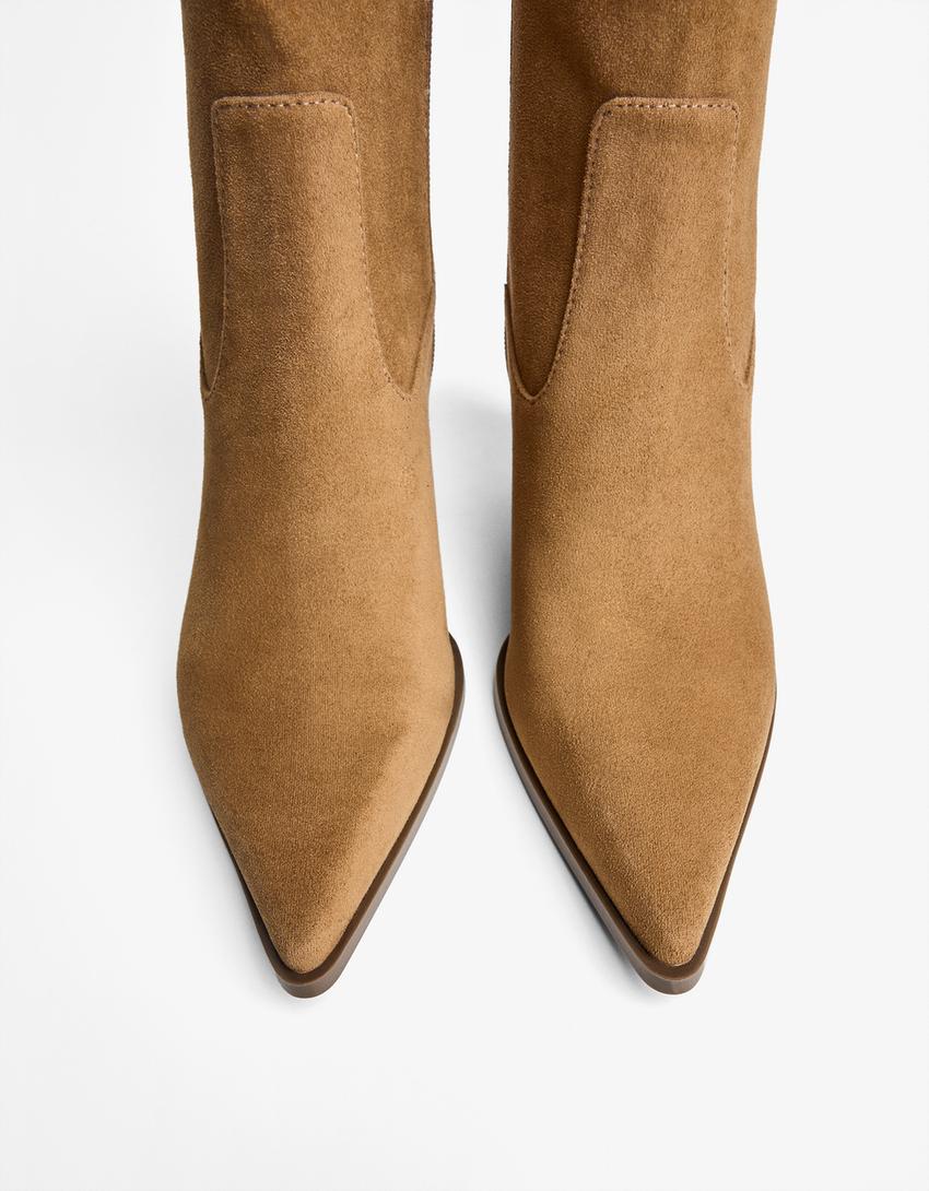 Botine toc cowboy-Nisip