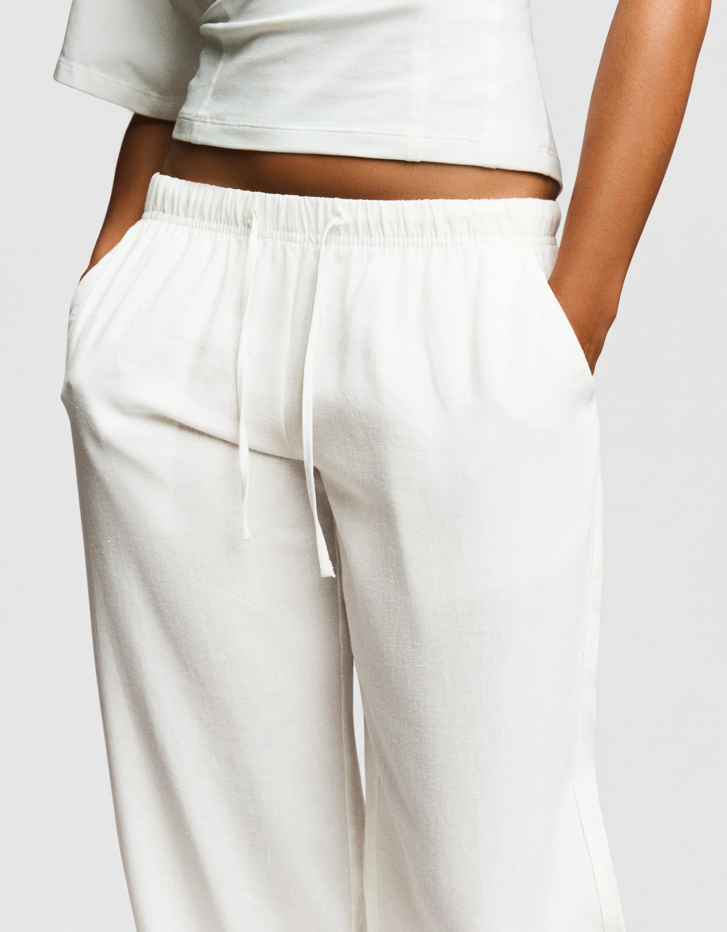 Elasticated waist trousers — Off white