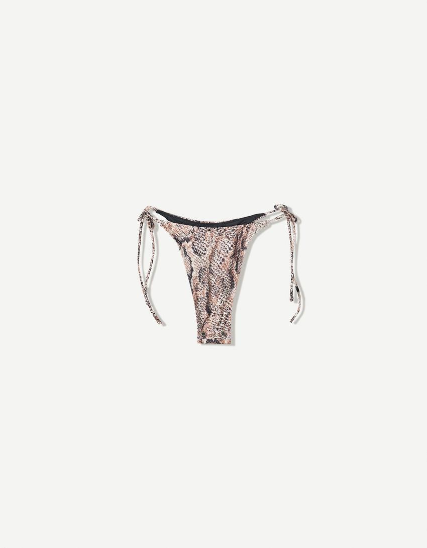 Bikinihose mit Animalprint-Grau-4