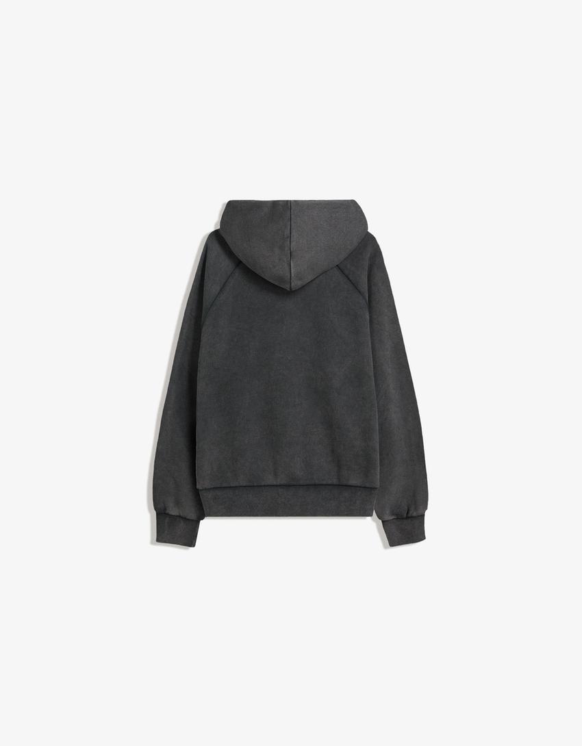 Boxy fit hoodie-Grey-5