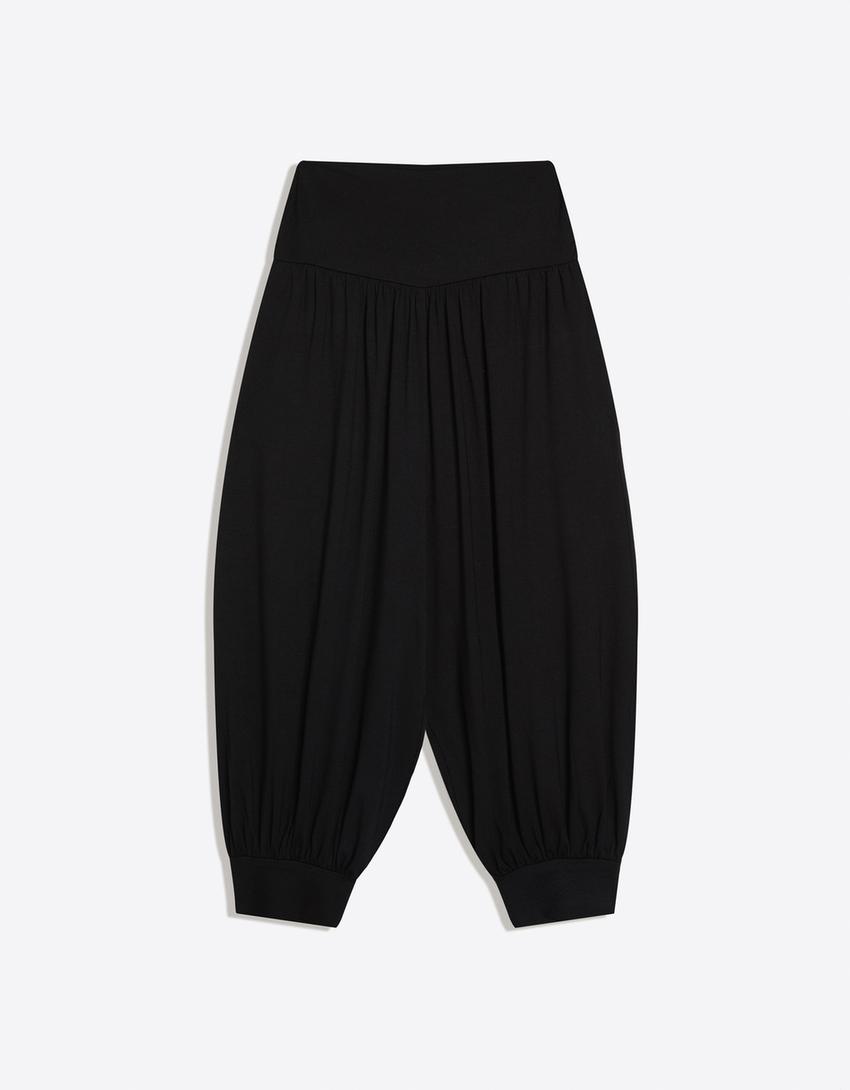 Capri sarouel trousers-Black