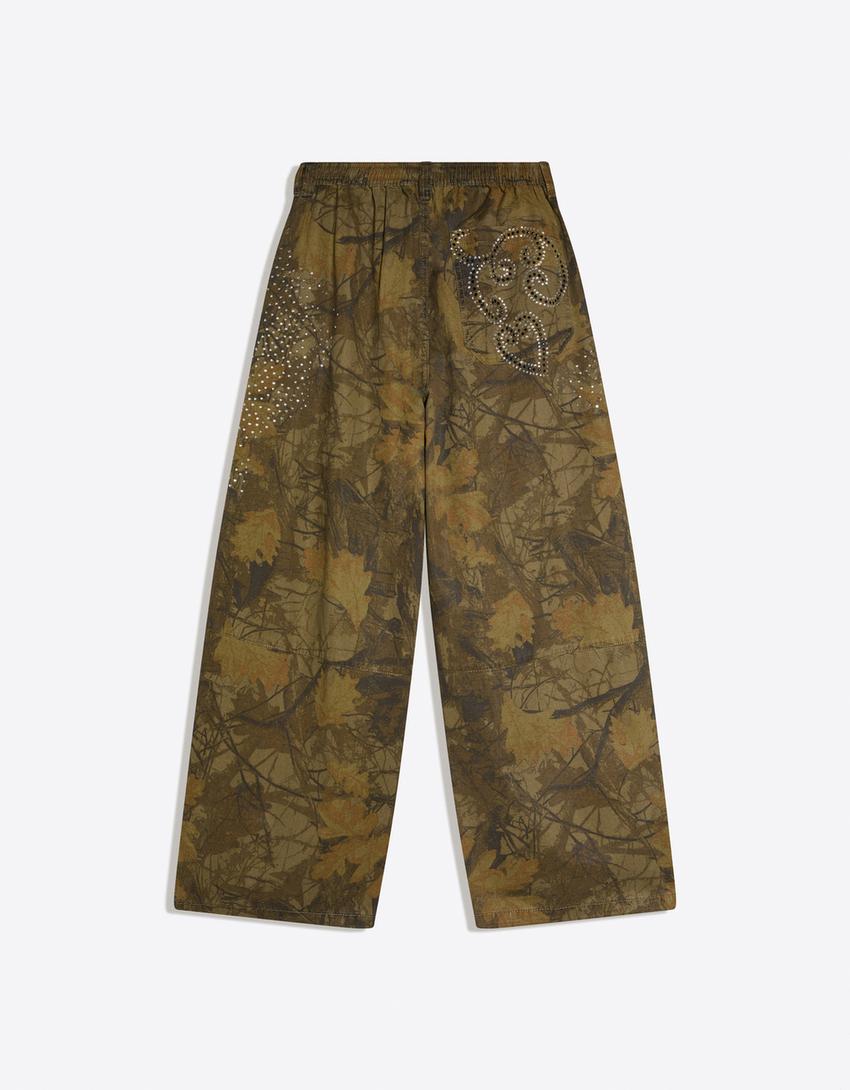 Cargo-Hose mit strass von Carol Biazin Collection-Grün