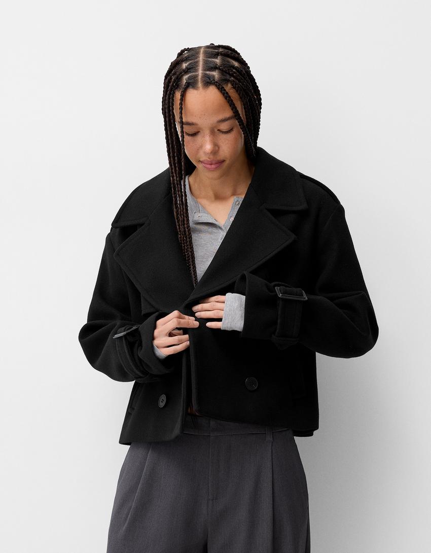 Blouson trench court soft-Noir