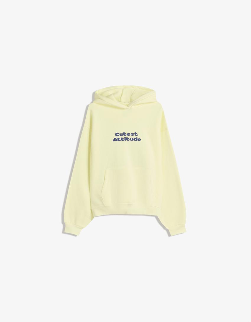 Jersey capucha print-Amarillo