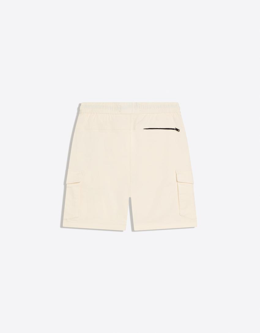 Regular cargo Bermuda shorts-White