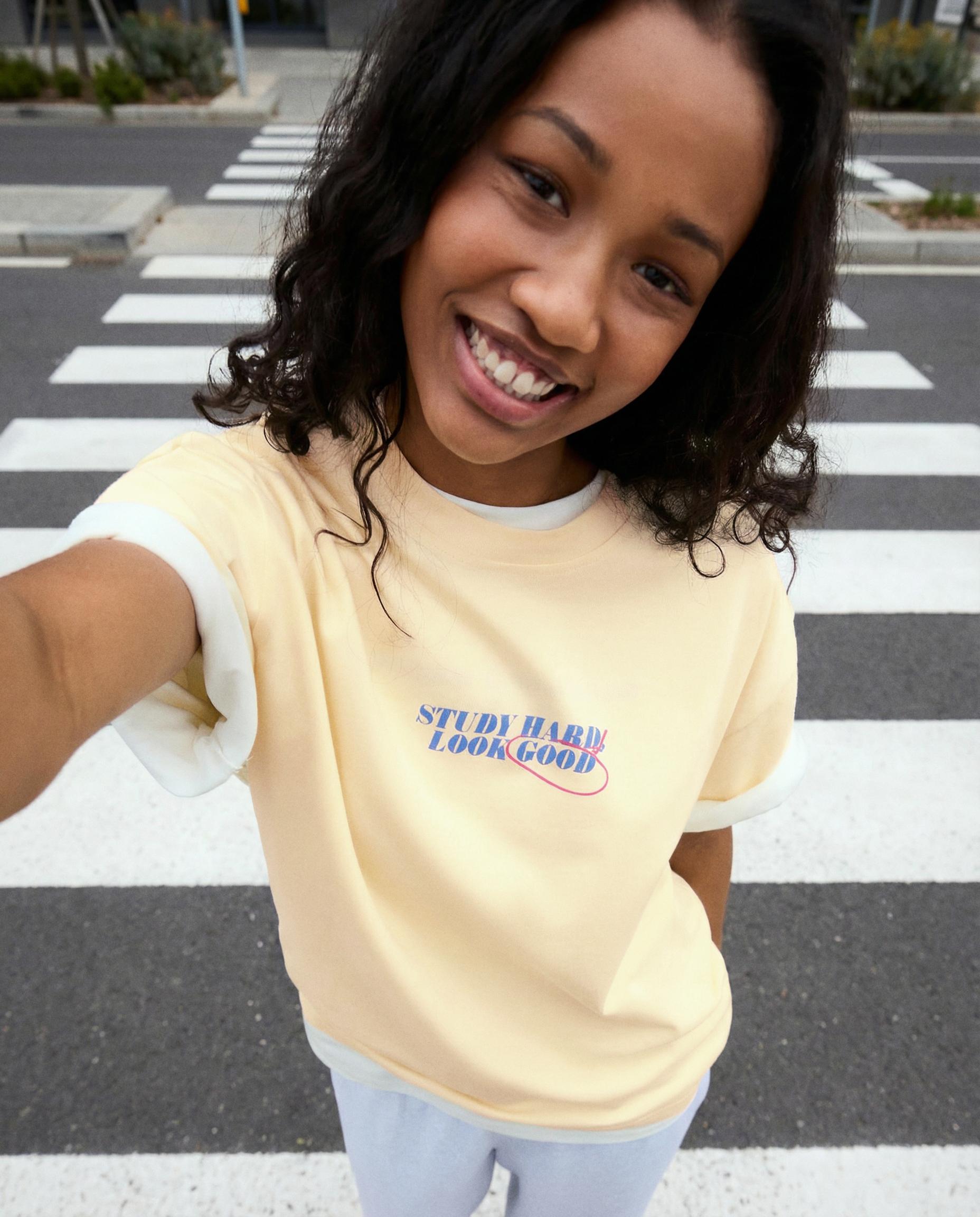 Bershka Camiseta Manga Corta Oversize Print Mujer L Amarillo