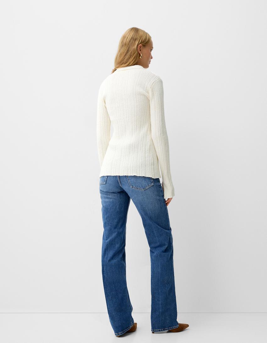 Straight-leg high-waist comfort jeans - Women | Bershka