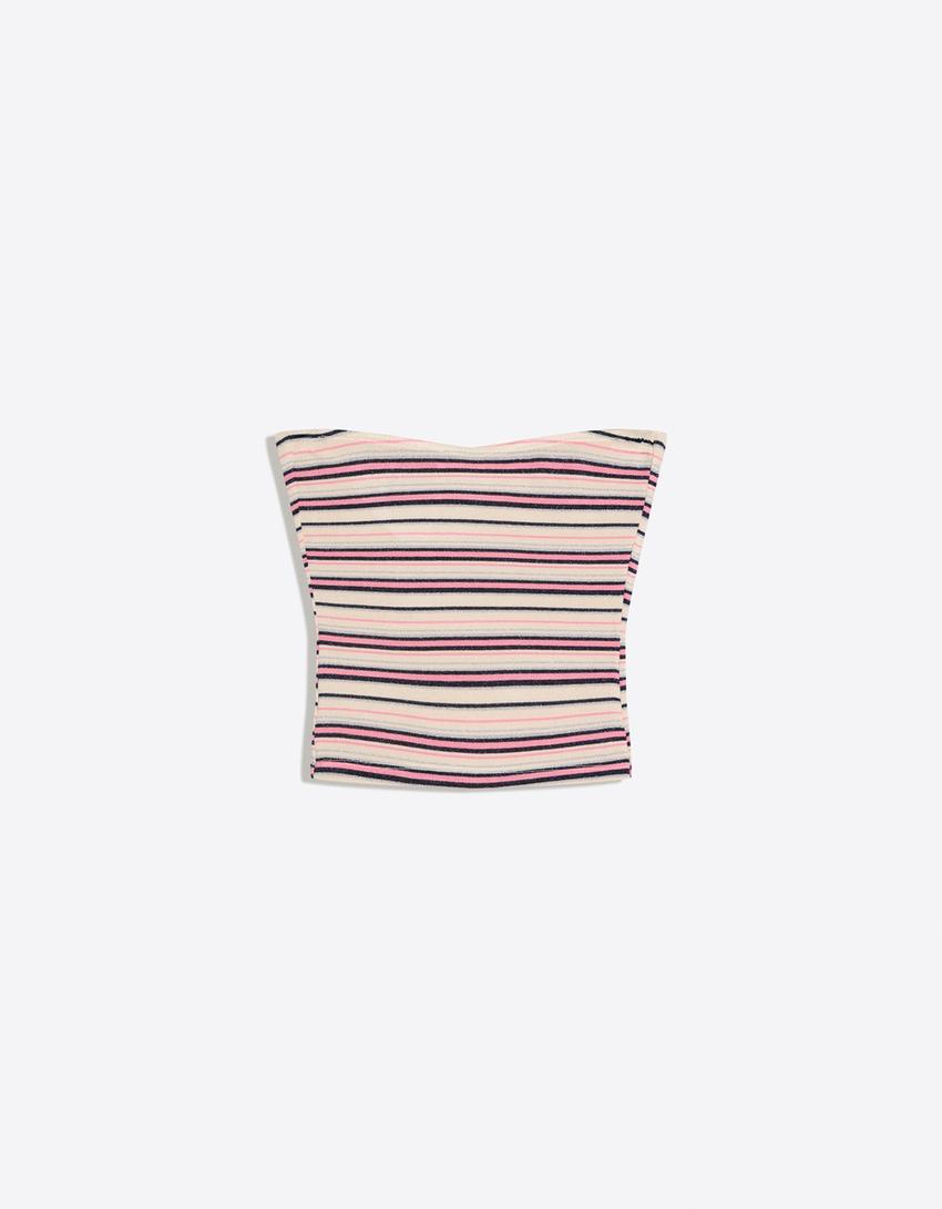 Gestreiftes Bandeau-Top-Gelb