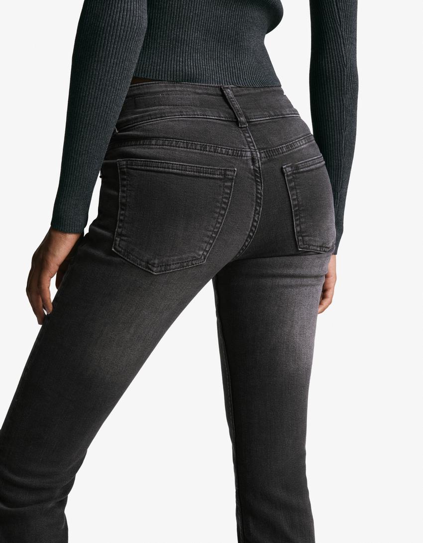 Low-rise boot-cut jeans-Black-1