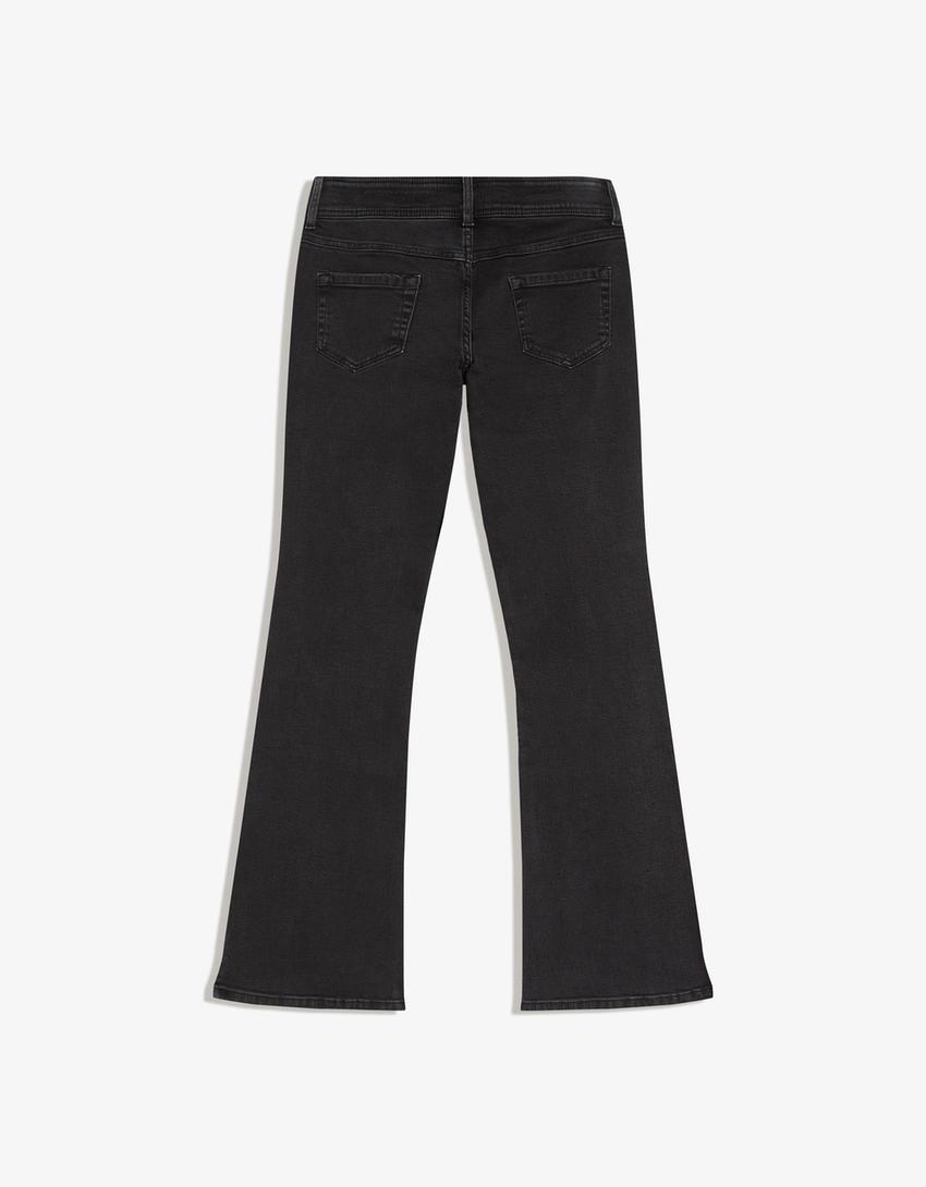 Low-rise boot-cut jeans-Black