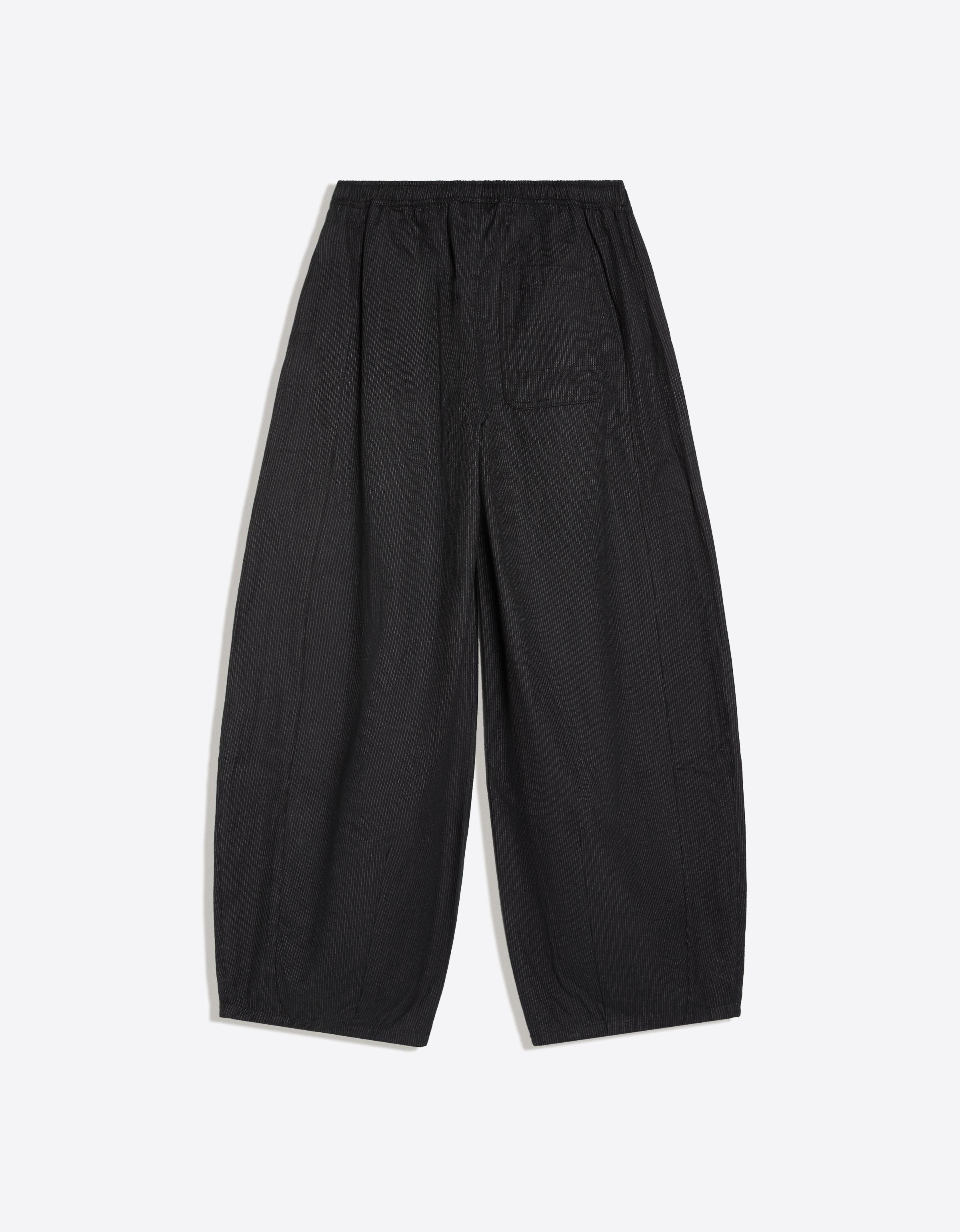 Checked barrel trousers — Black