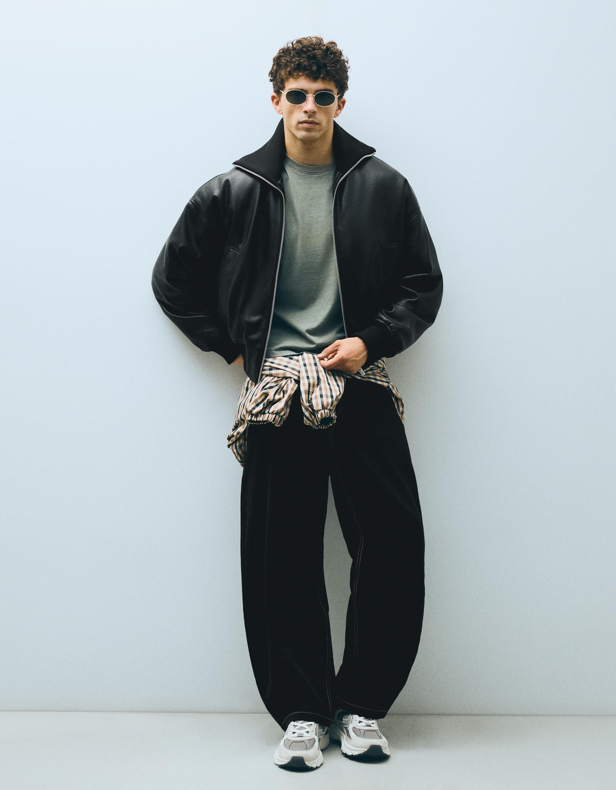 Leather effect jacket — Black