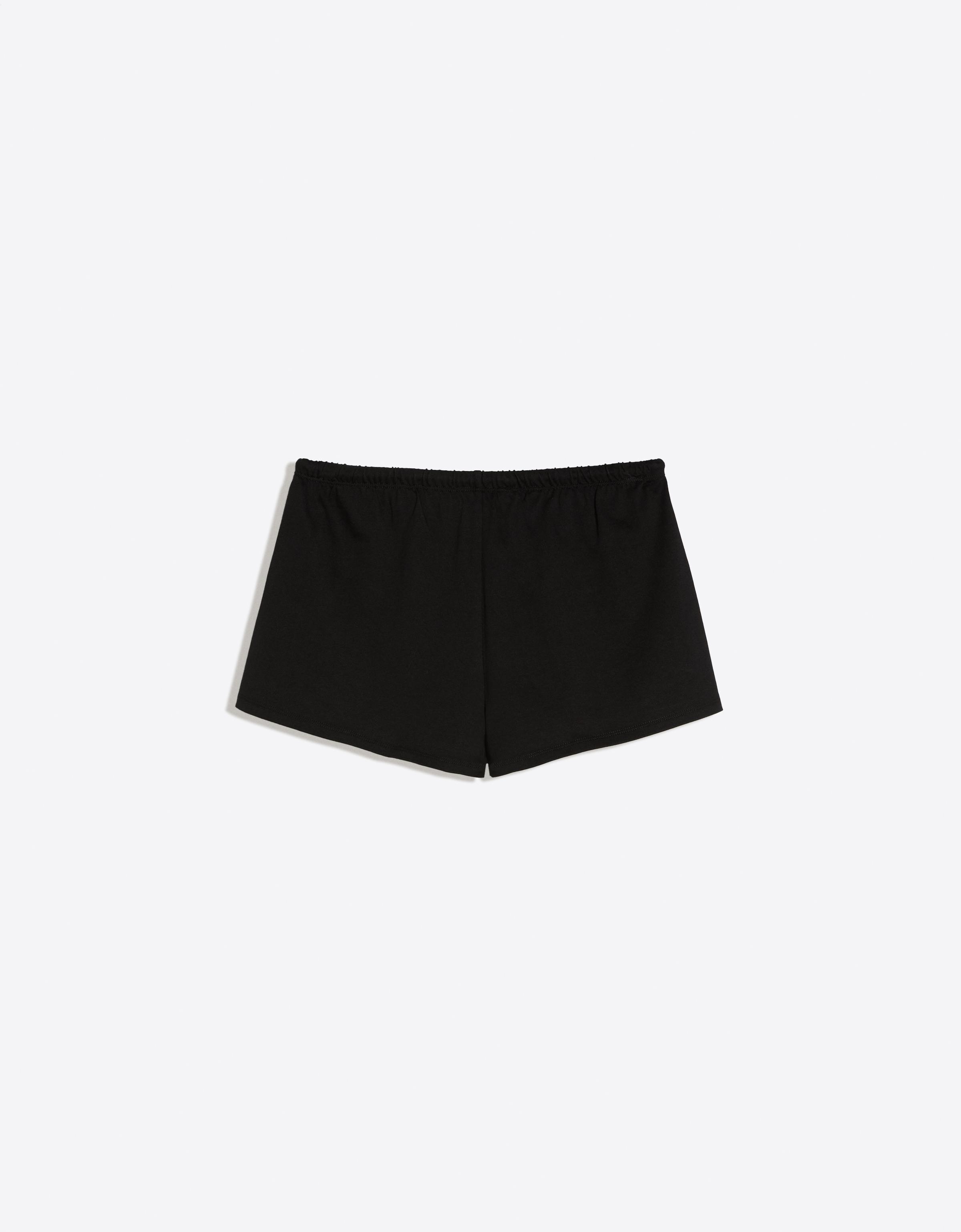 Plush shorts with elastic waist — Black