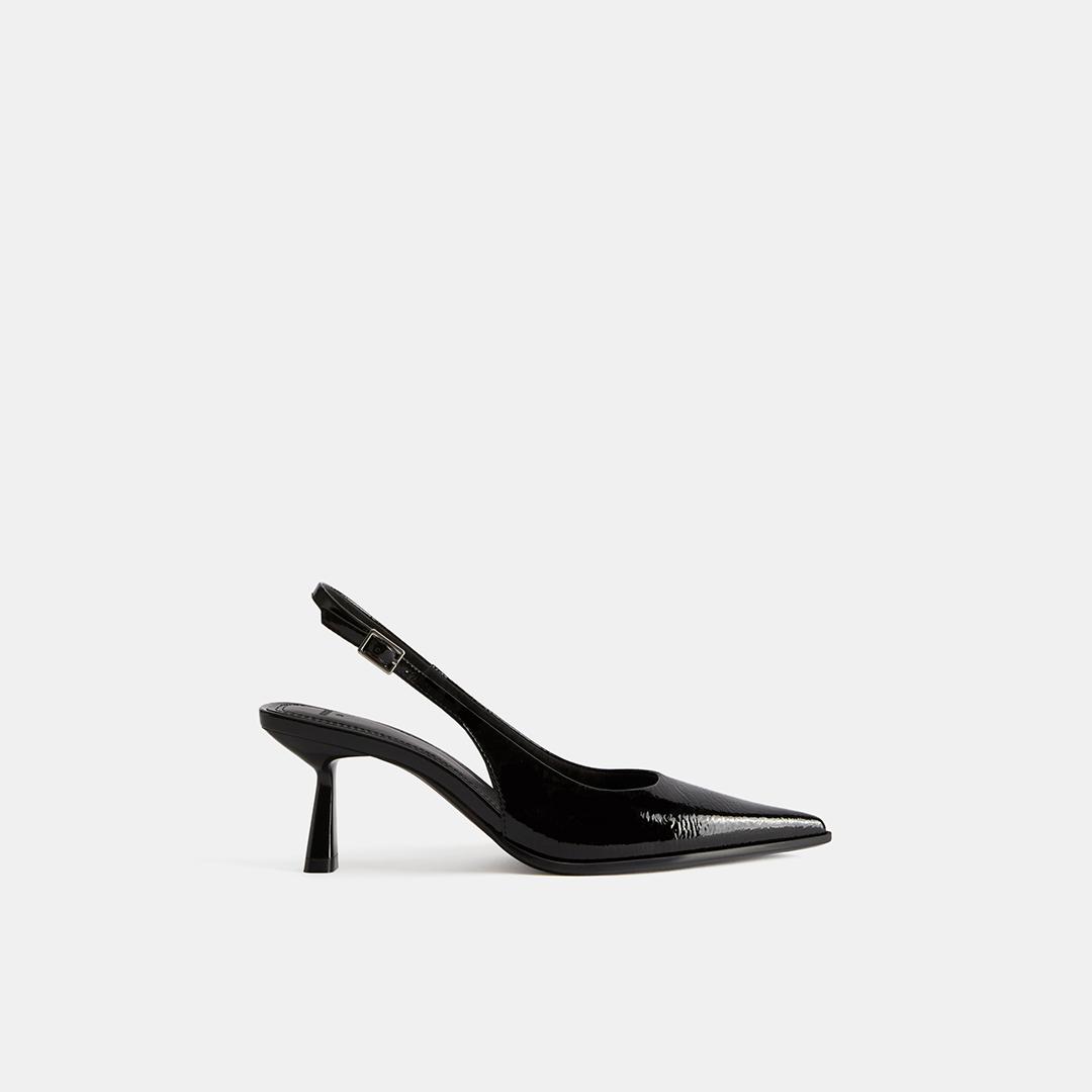 Backless kitten-heel shoes — BLACK