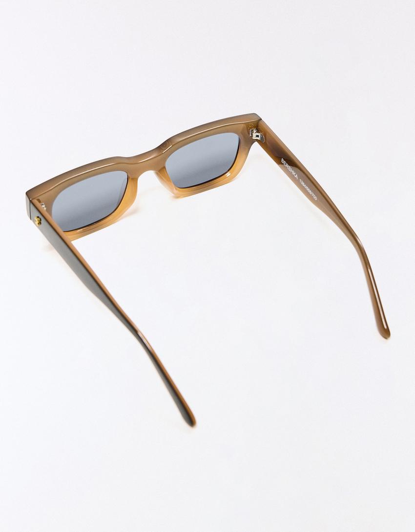 Lunettes de soleil rectangulaires-Marron