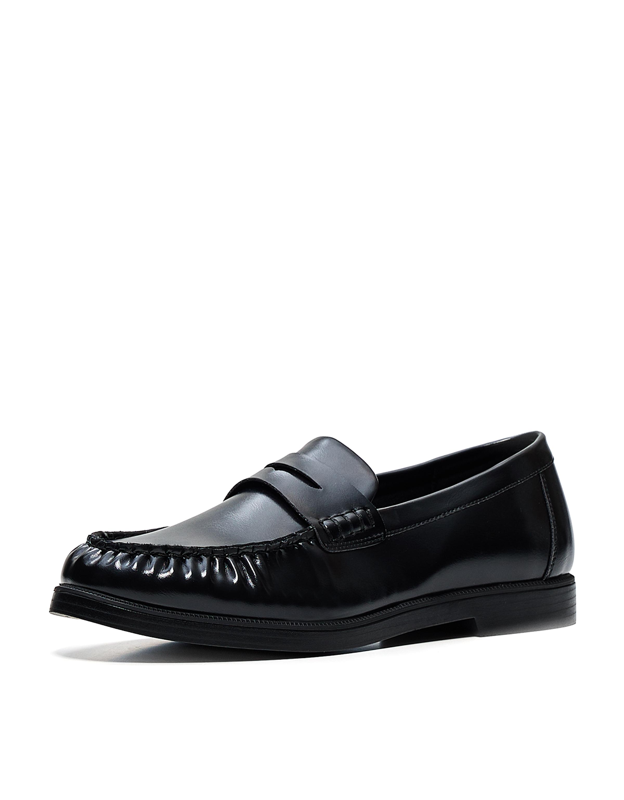 Ruched loafers — BLACK