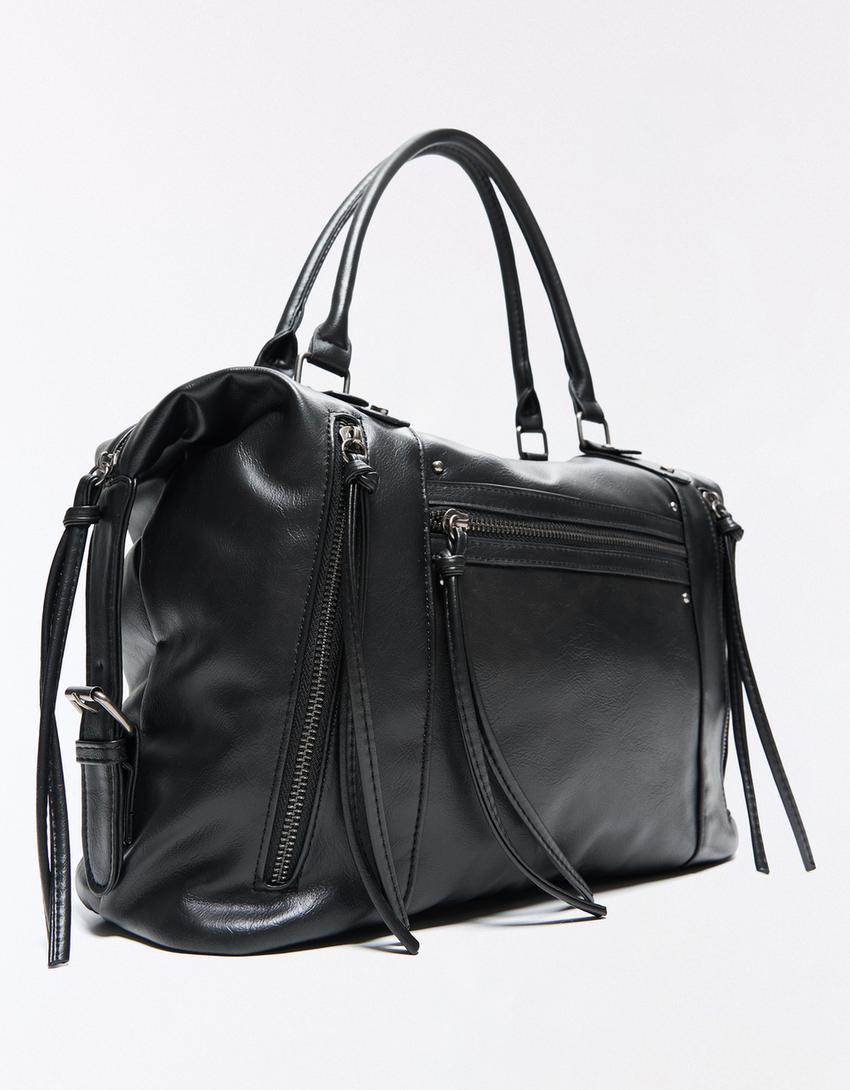 Zip-up bowling bag-Black