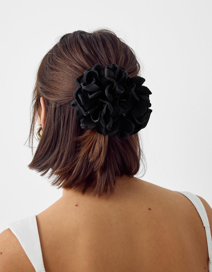 Flower hair clip-Black-1