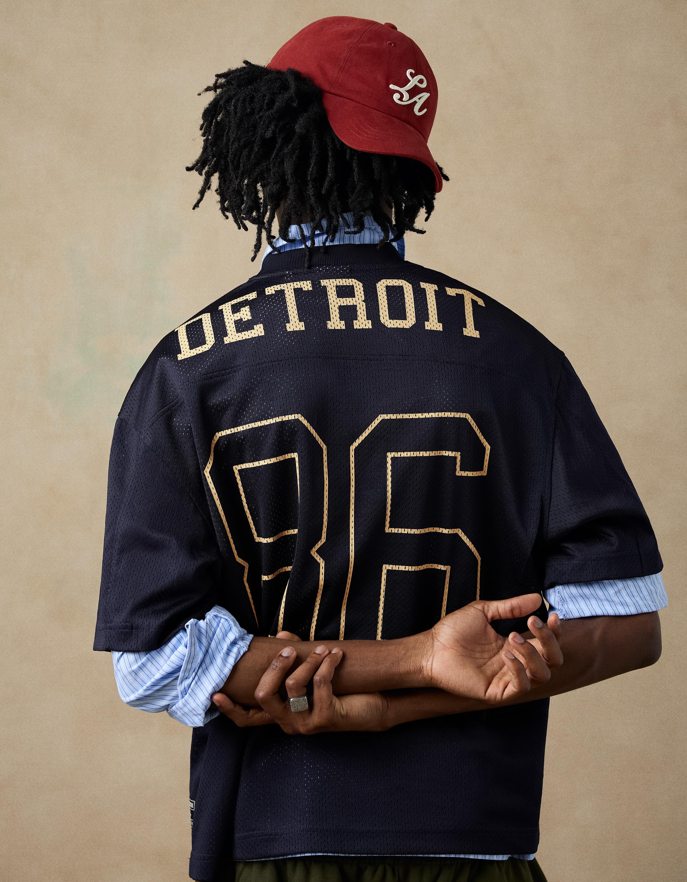 Mesh print T-shirt — Navy