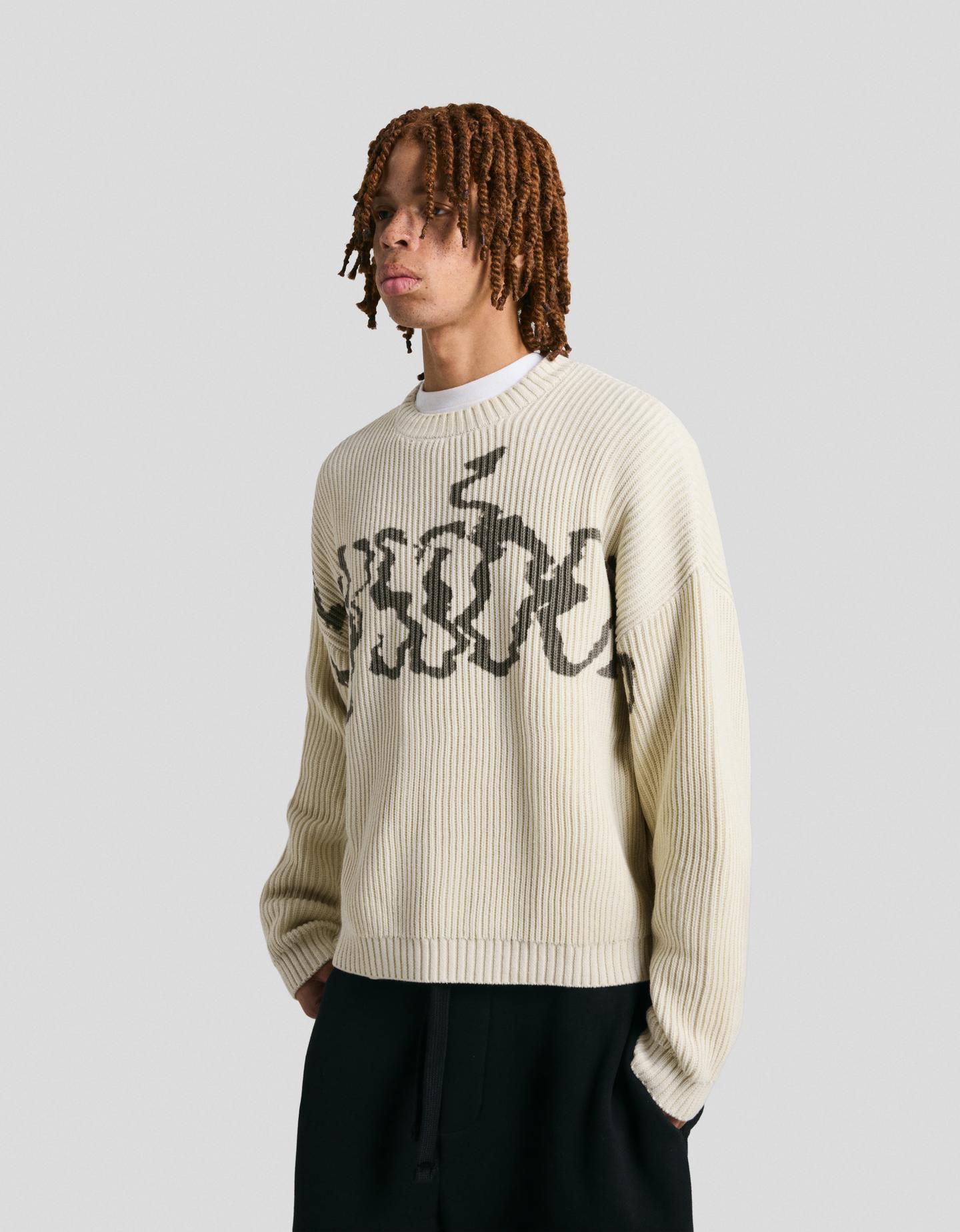 Bershka Jersey Print Hombre M Blanco Roto