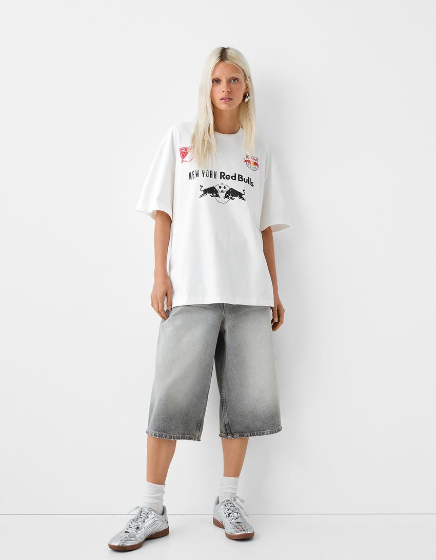T-shirt New York Red Bulls boxy fit imprimé-Blanc-3