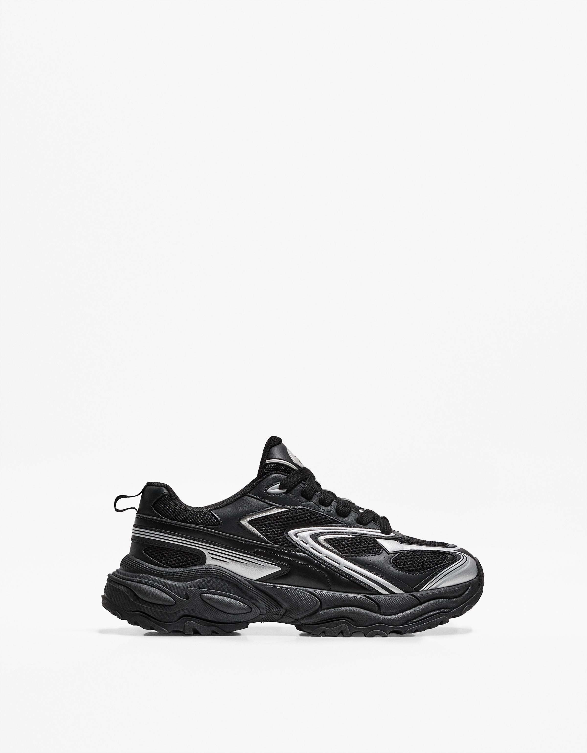 Bershka Sneaker Mit Kombinierter Sohle Herren 45 Schwarz