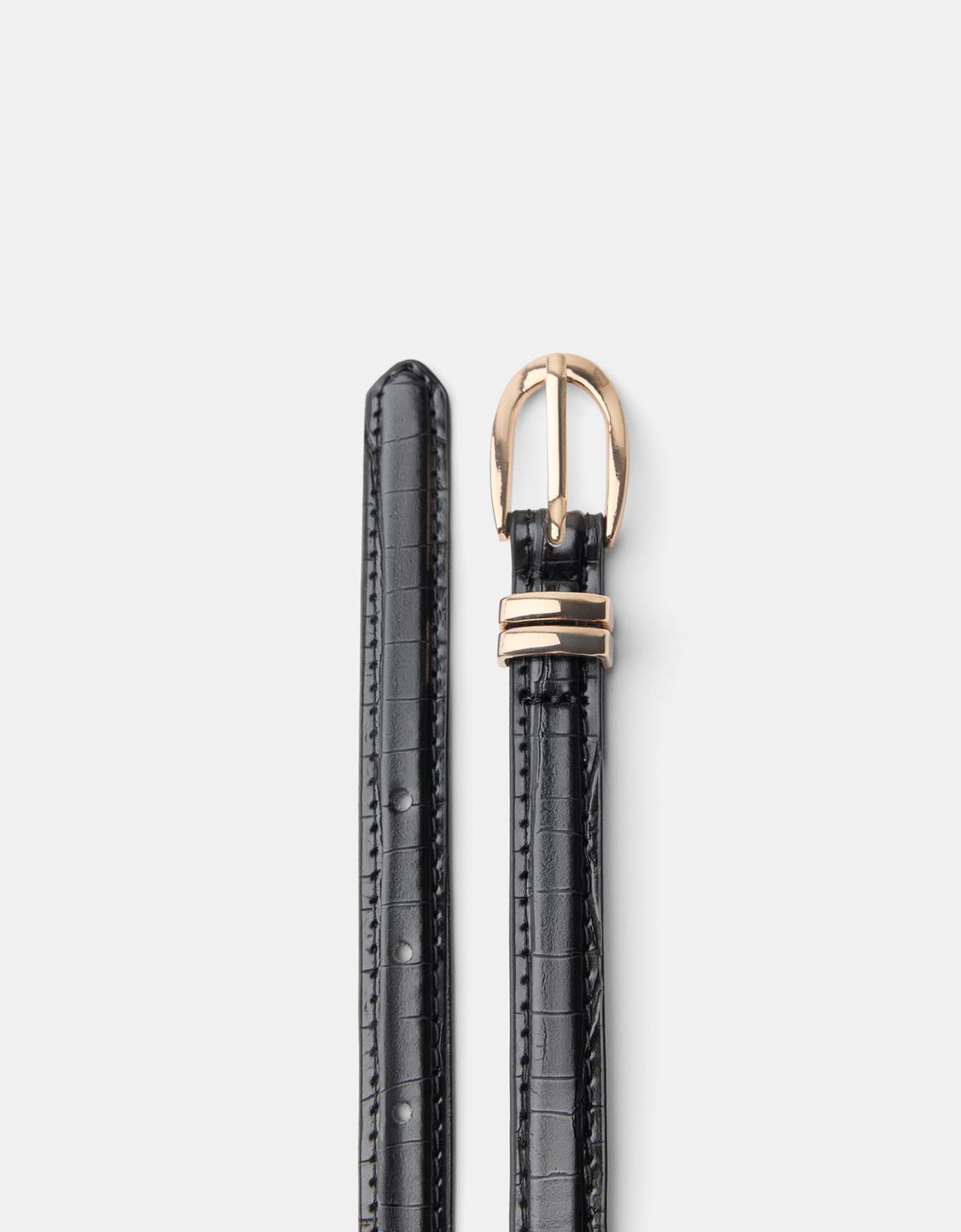 Embossed animal detail thin belt