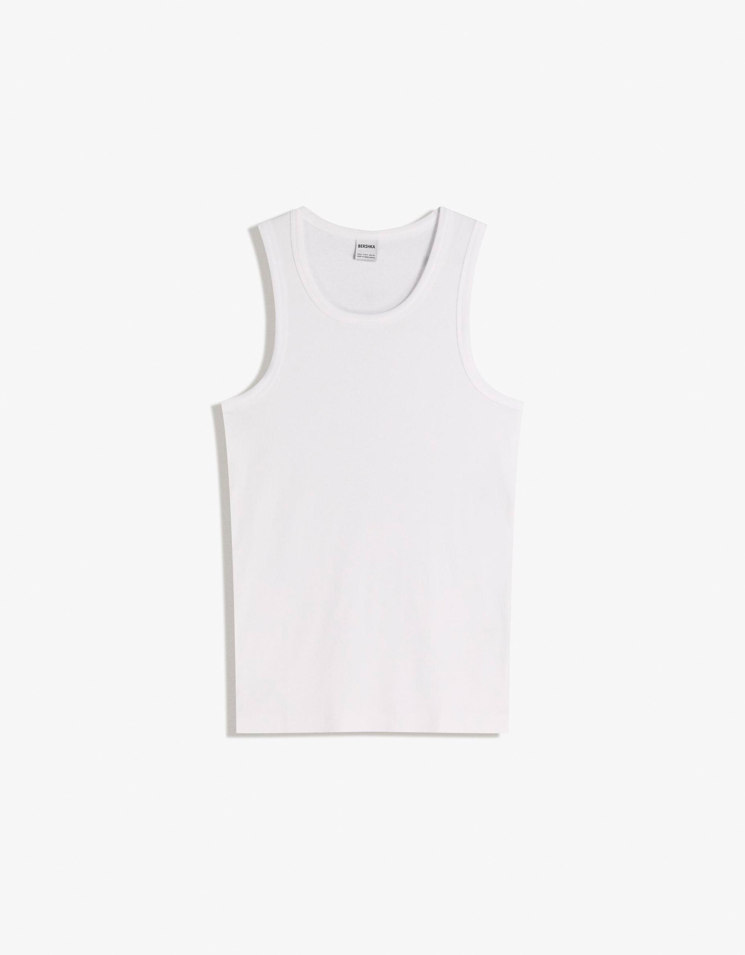 Ribbed vest top — White