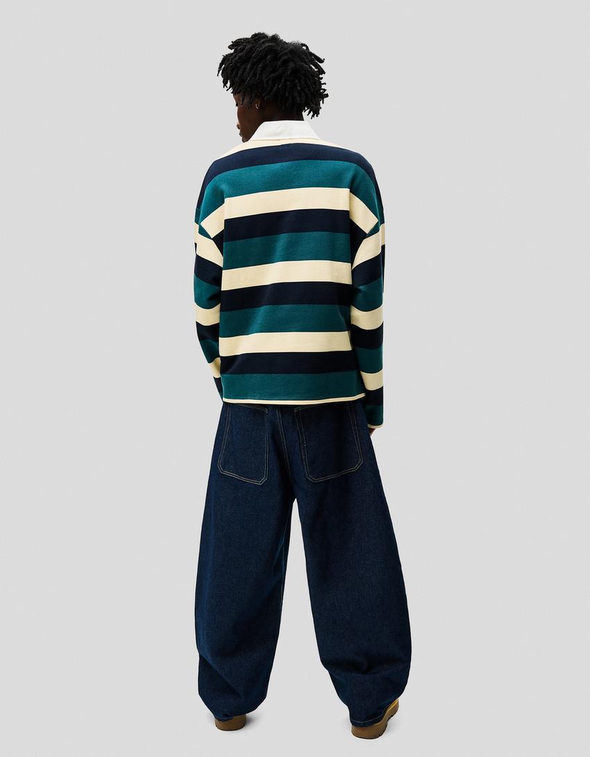 Polo felpa print-Verde