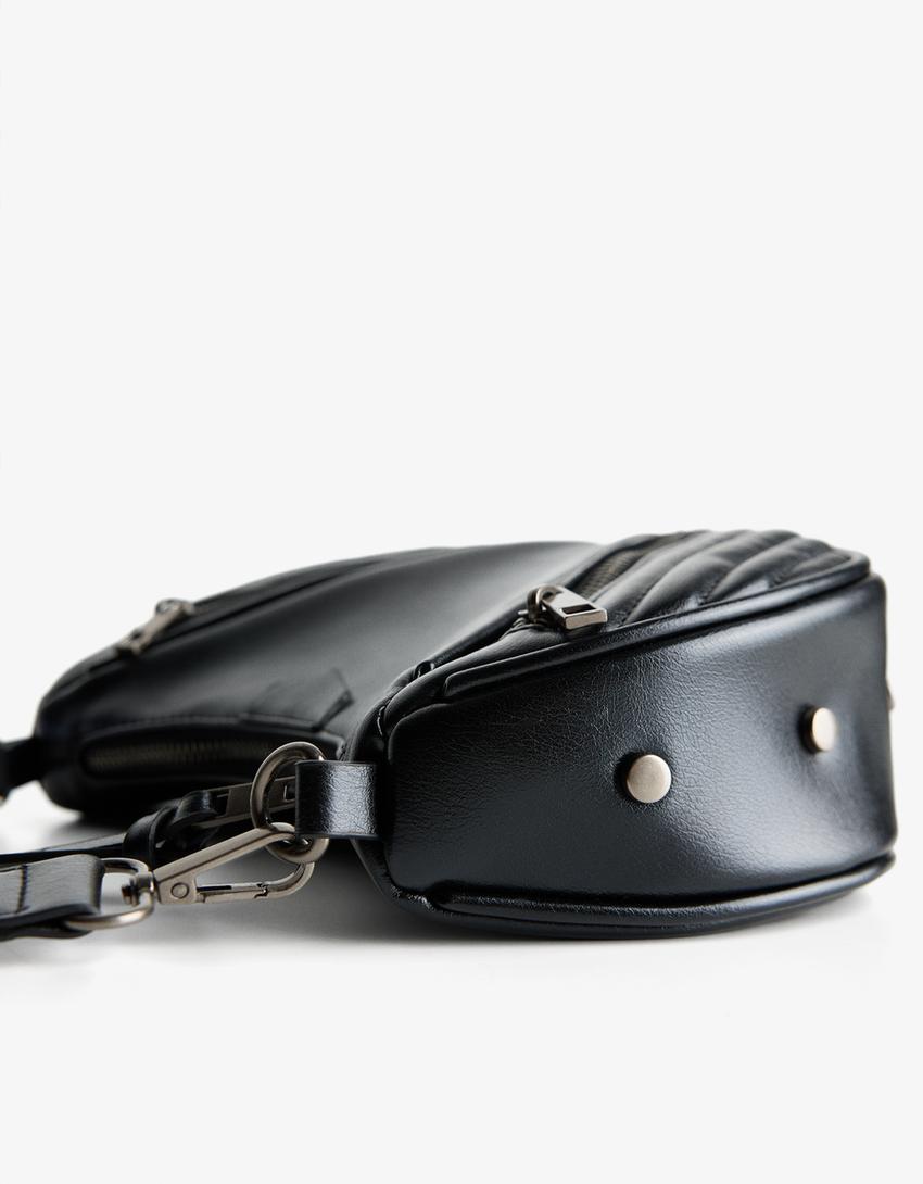 Bolso crossbody tachas-Negro