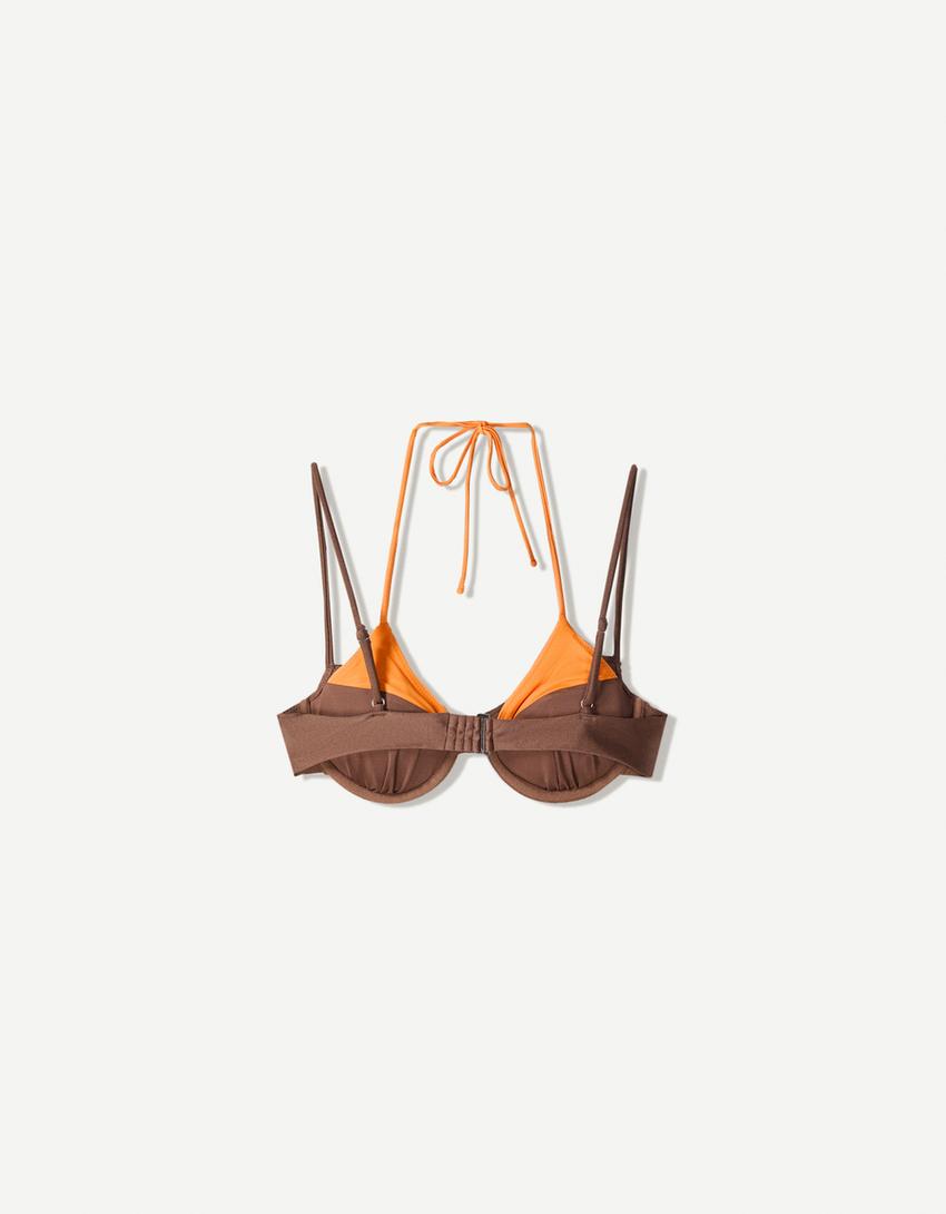 Layered bikini top-Orange-1