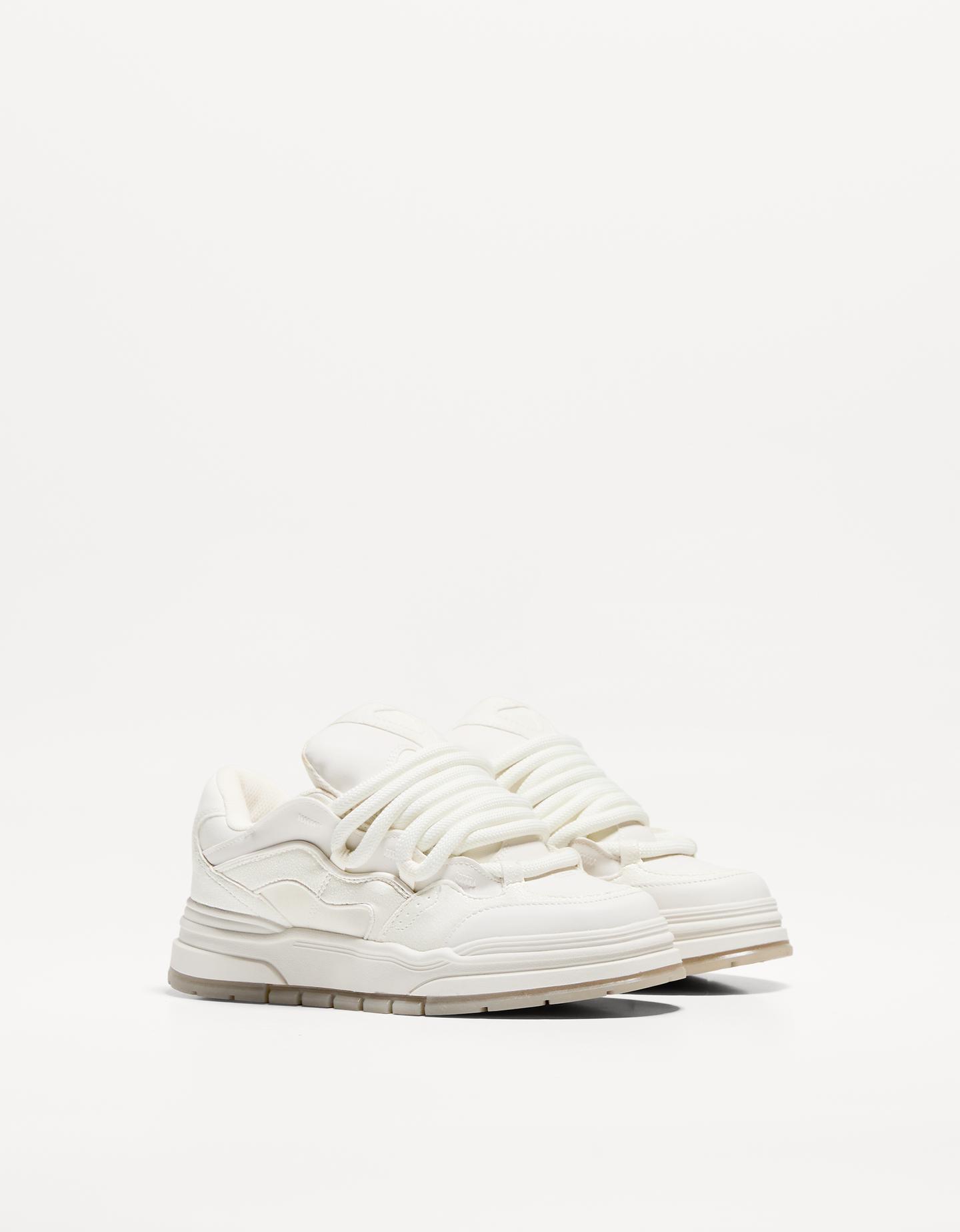 Bershka Zapatillas Volumen Skate Hombre Hombre 39 Blanco