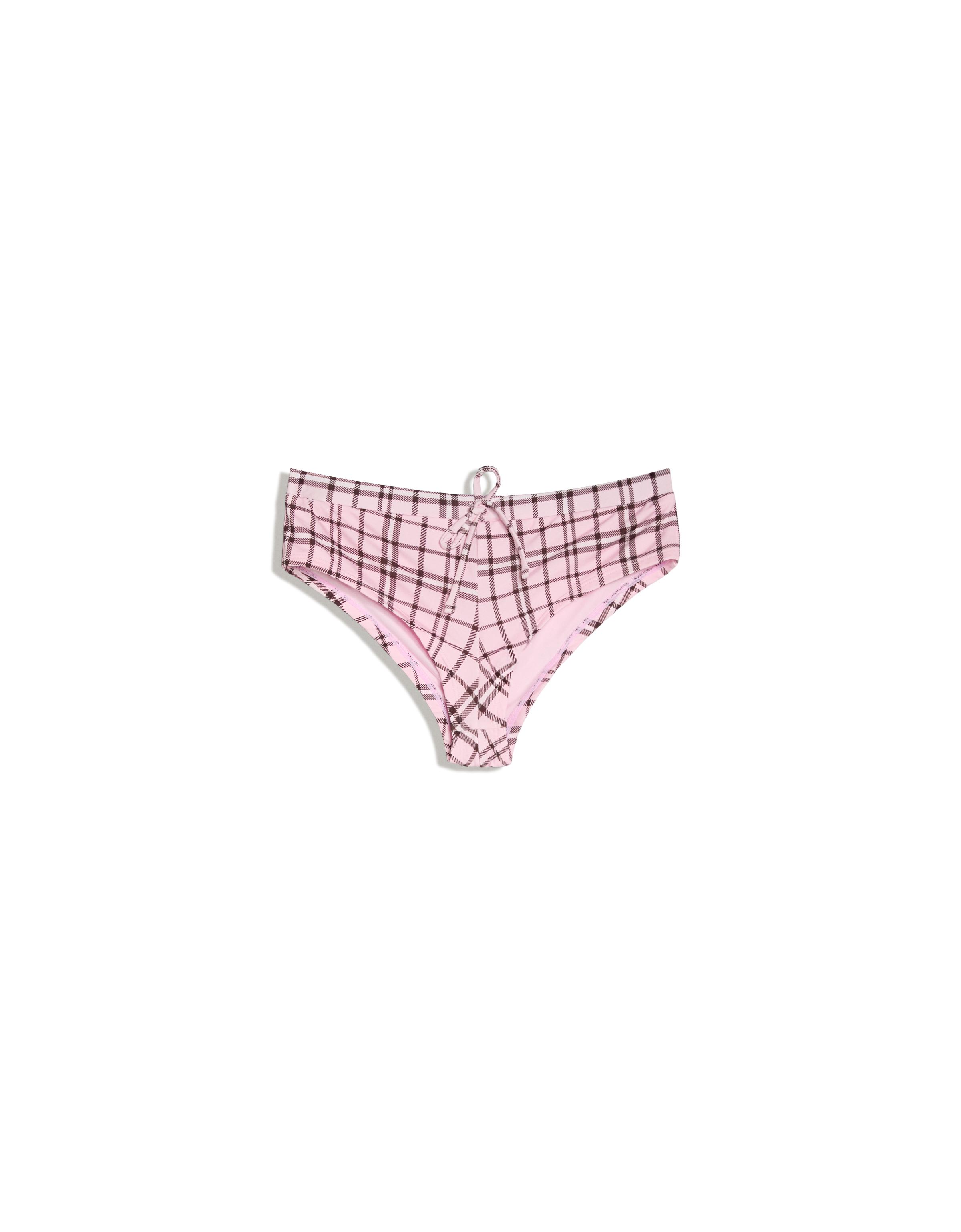 Checked culotte bikini briefs — Pink