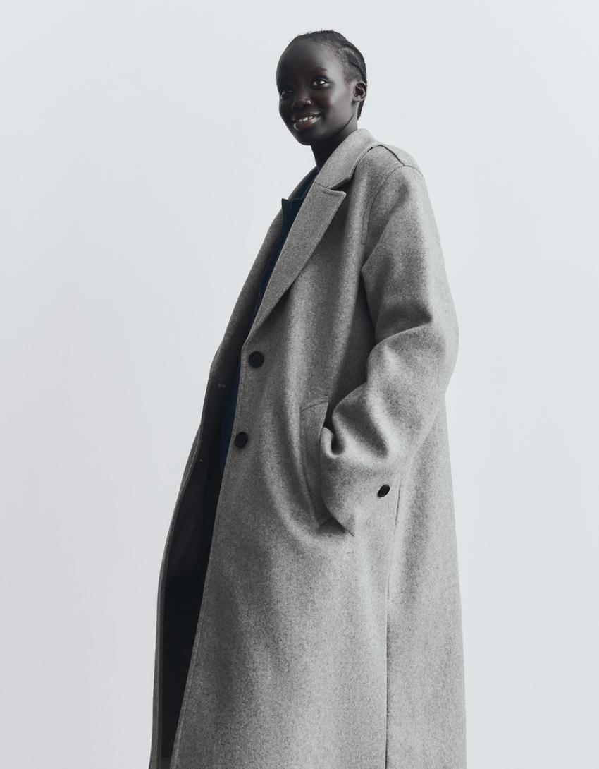 Abrigo largo soft-Gris