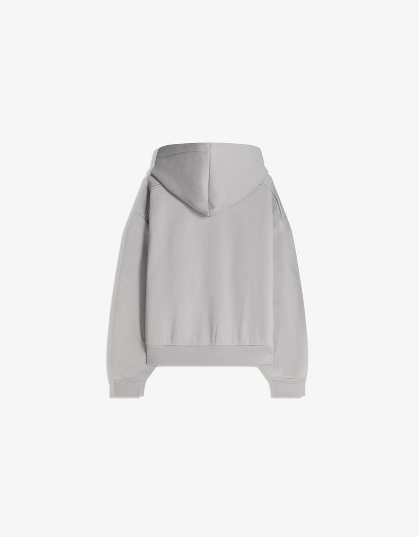 Oversize zip-up hoodie-Grey