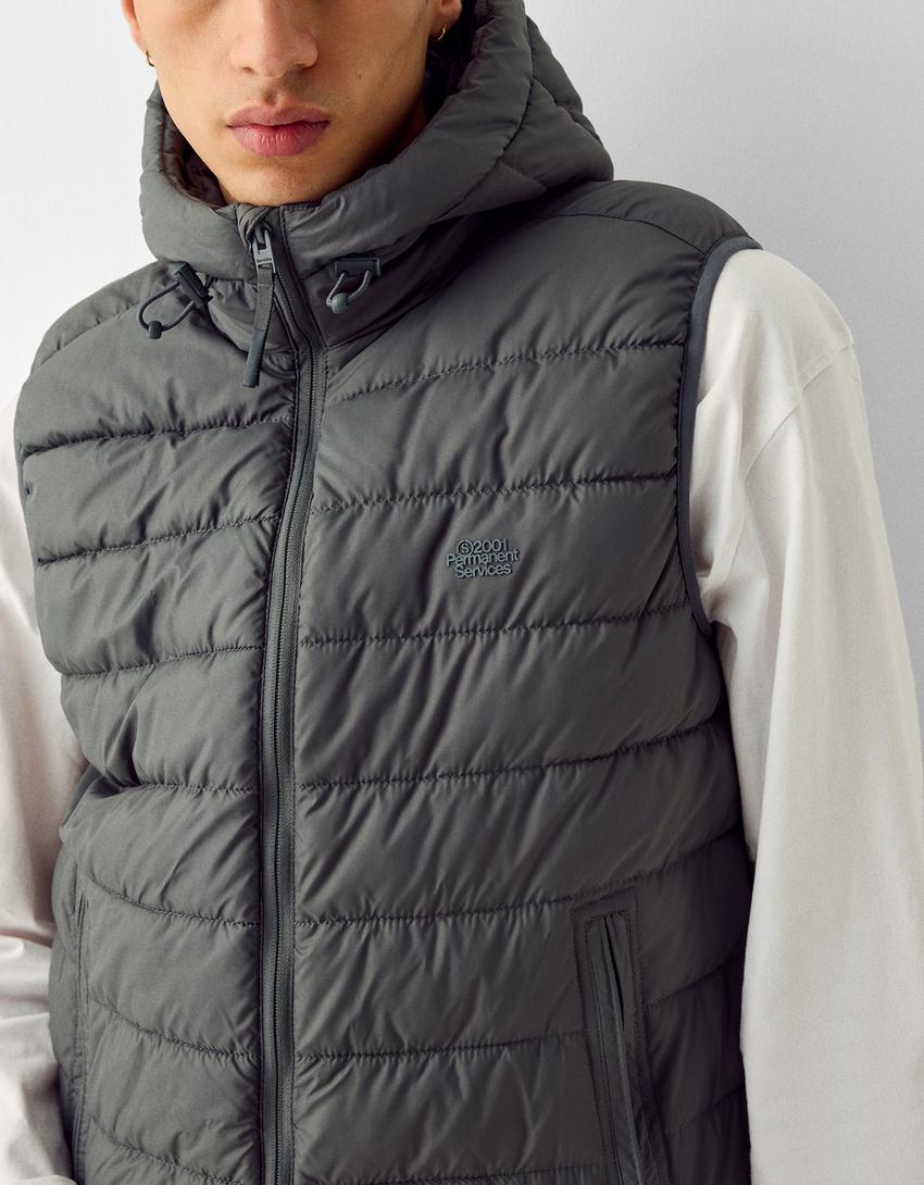 جاكيت فيست منفوخ خفيف بغطاء رأس-رمادي-5