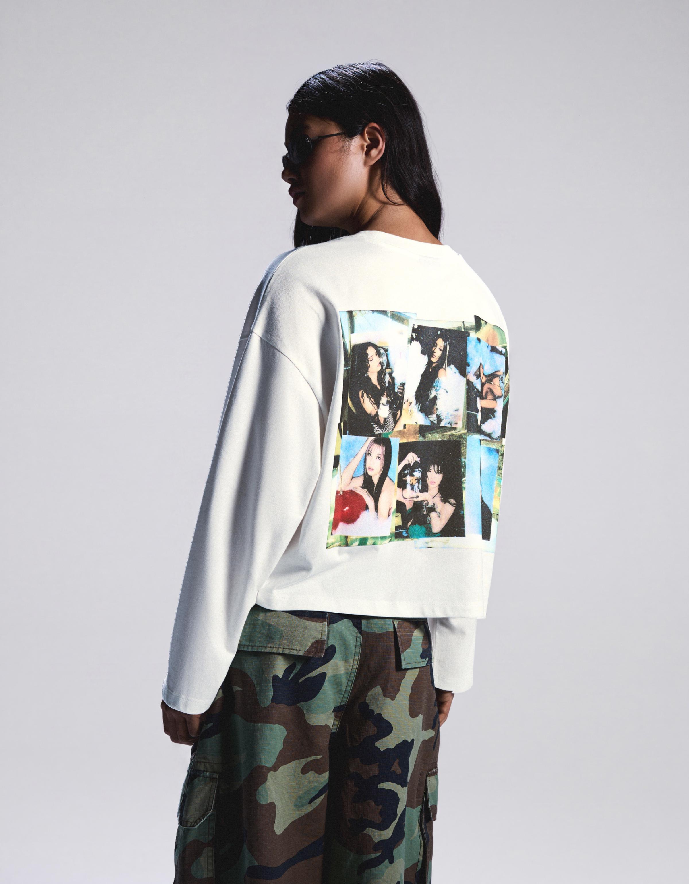 KATSEYE print long sleeve T-shirt — Off white