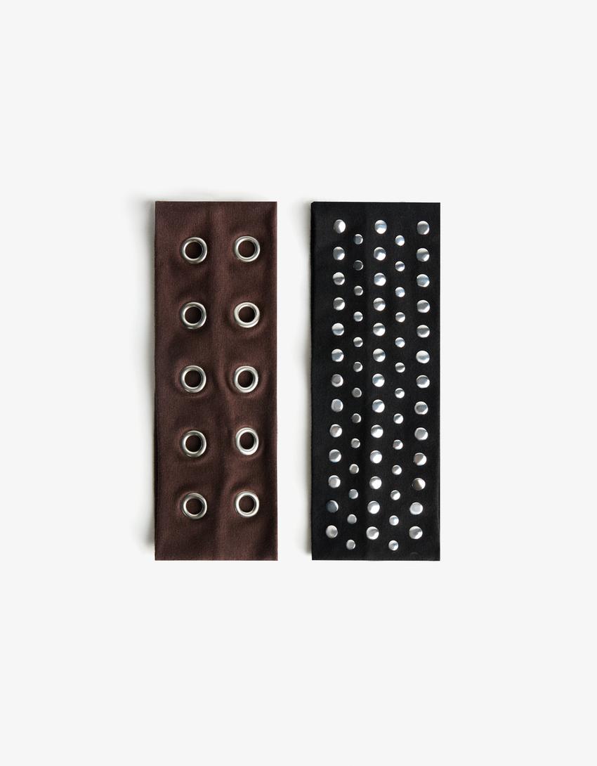 Pack 2 diademas tachas-Negro